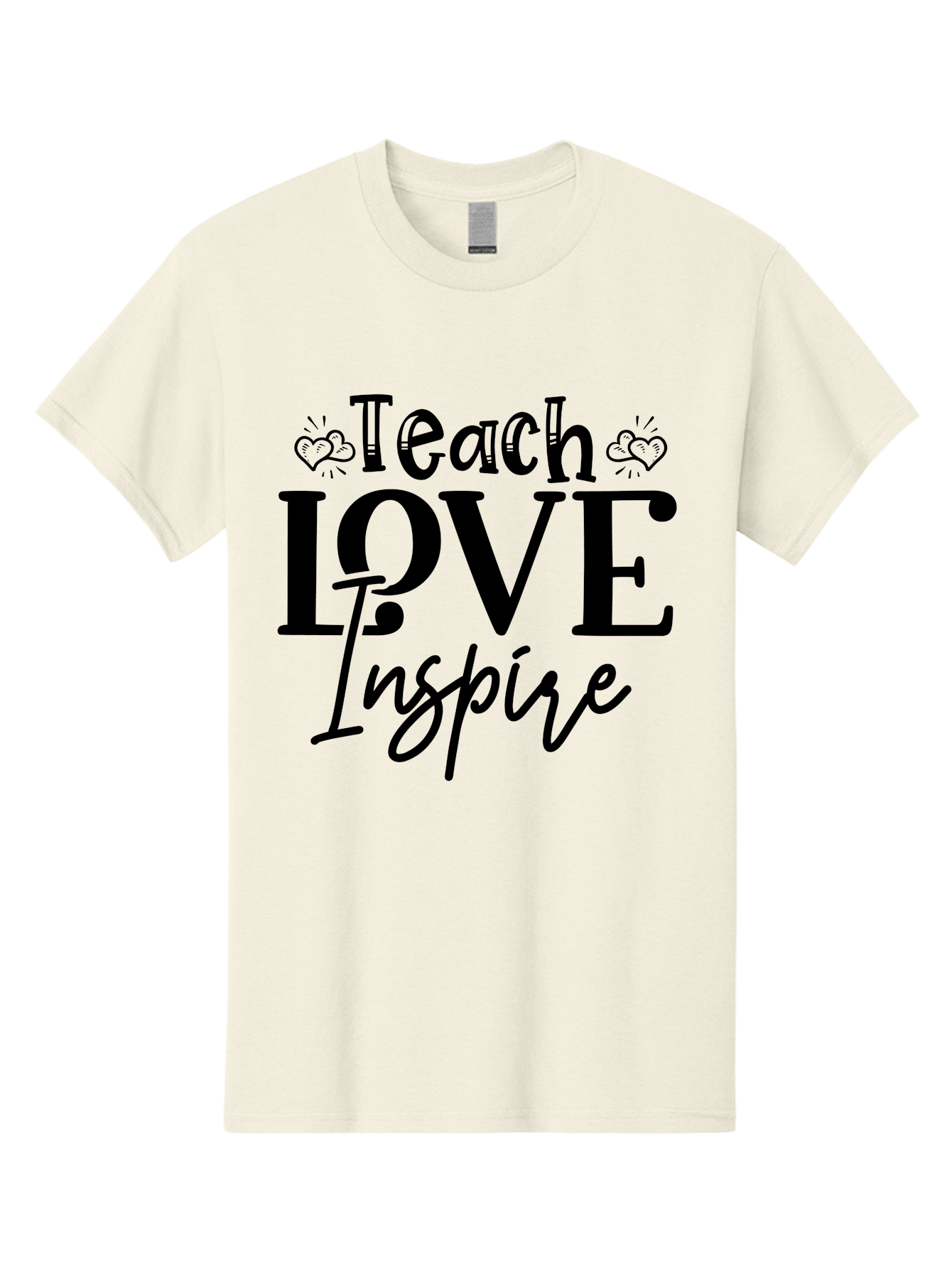 Teach Love Inspire Men'S Graphic Tee, 100% Cotton, Comfortable Casual Summer Wear, Machine Washable, Teach Love Inspire, Teaching Quotes, Inspirational Quotes, Love Quotes, Teacher Appreciation, Motivational Phrases, Heartwarming Messages, Aae683 15
