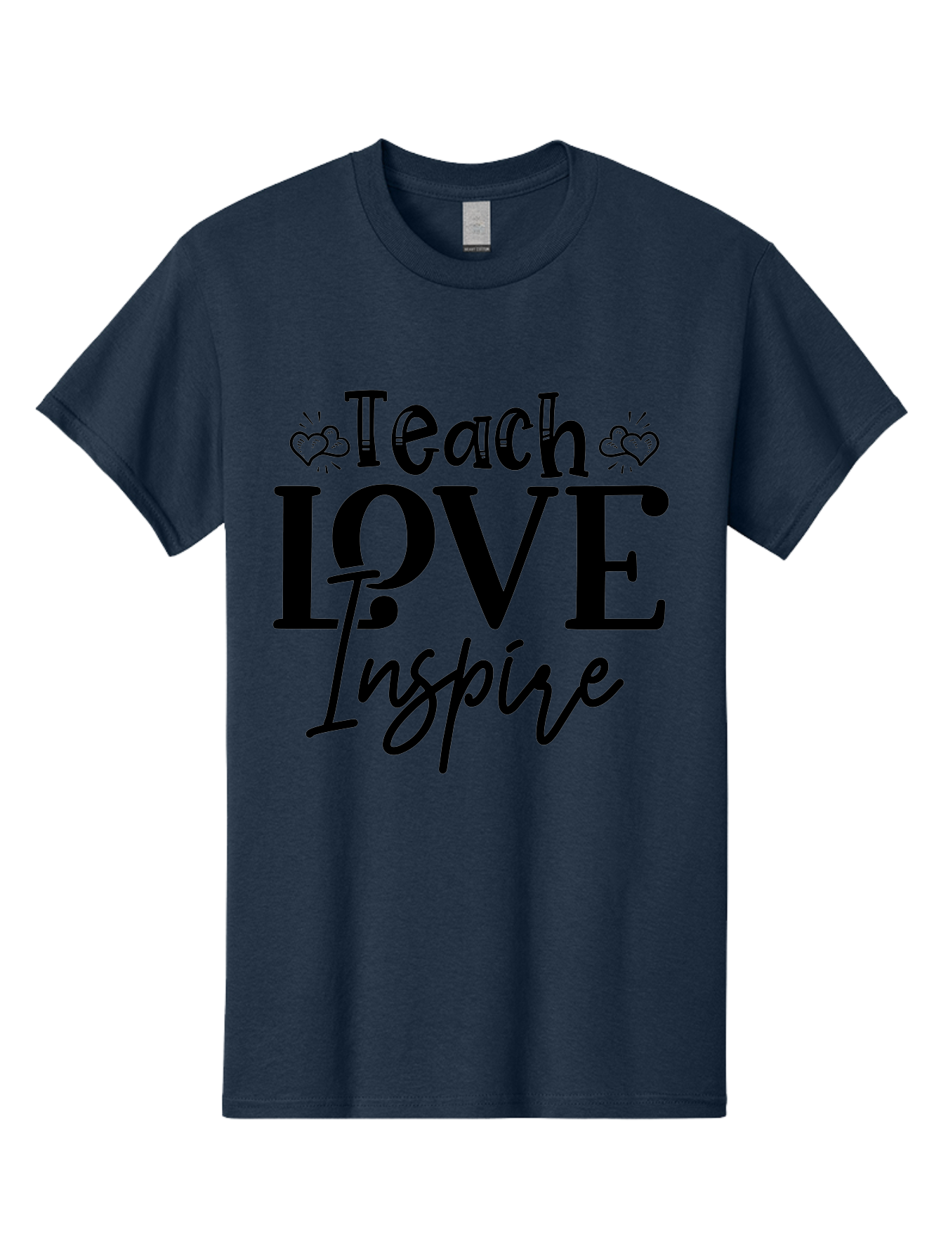 Teach Love Inspire Men'S Graphic Tee, 100% Cotton, Comfortable Casual Summer Wear, Machine Washable, Teach Love Inspire, Teaching Quotes, Inspirational Quotes, Love Quotes, Teacher Appreciation, Motivational Phrases, Heartwarming Messages, Aae683 3