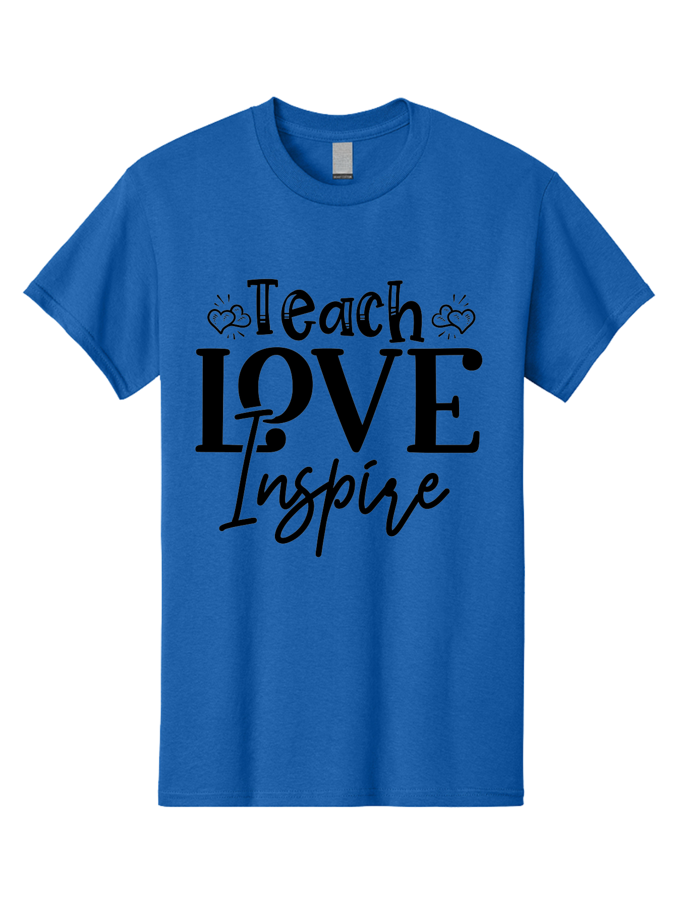 Teach Love Inspire Men'S Graphic Tee, 100% Cotton, Comfortable Casual Summer Wear, Machine Washable, Teach Love Inspire, Teaching Quotes, Inspirational Quotes, Love Quotes, Teacher Appreciation, Motivational Phrases, Heartwarming Messages, Aae683 25