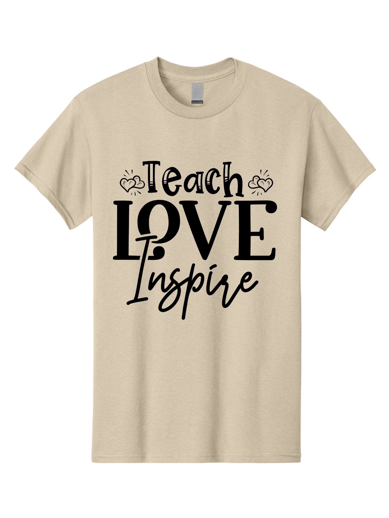 Teach Love Inspire Men'S Graphic Tee, 100% Cotton, Comfortable Casual Summer Wear, Machine Washable, Teach Love Inspire, Teaching Quotes, Inspirational Quotes, Love Quotes, Teacher Appreciation, Motivational Phrases, Heartwarming Messages, Aae683 9