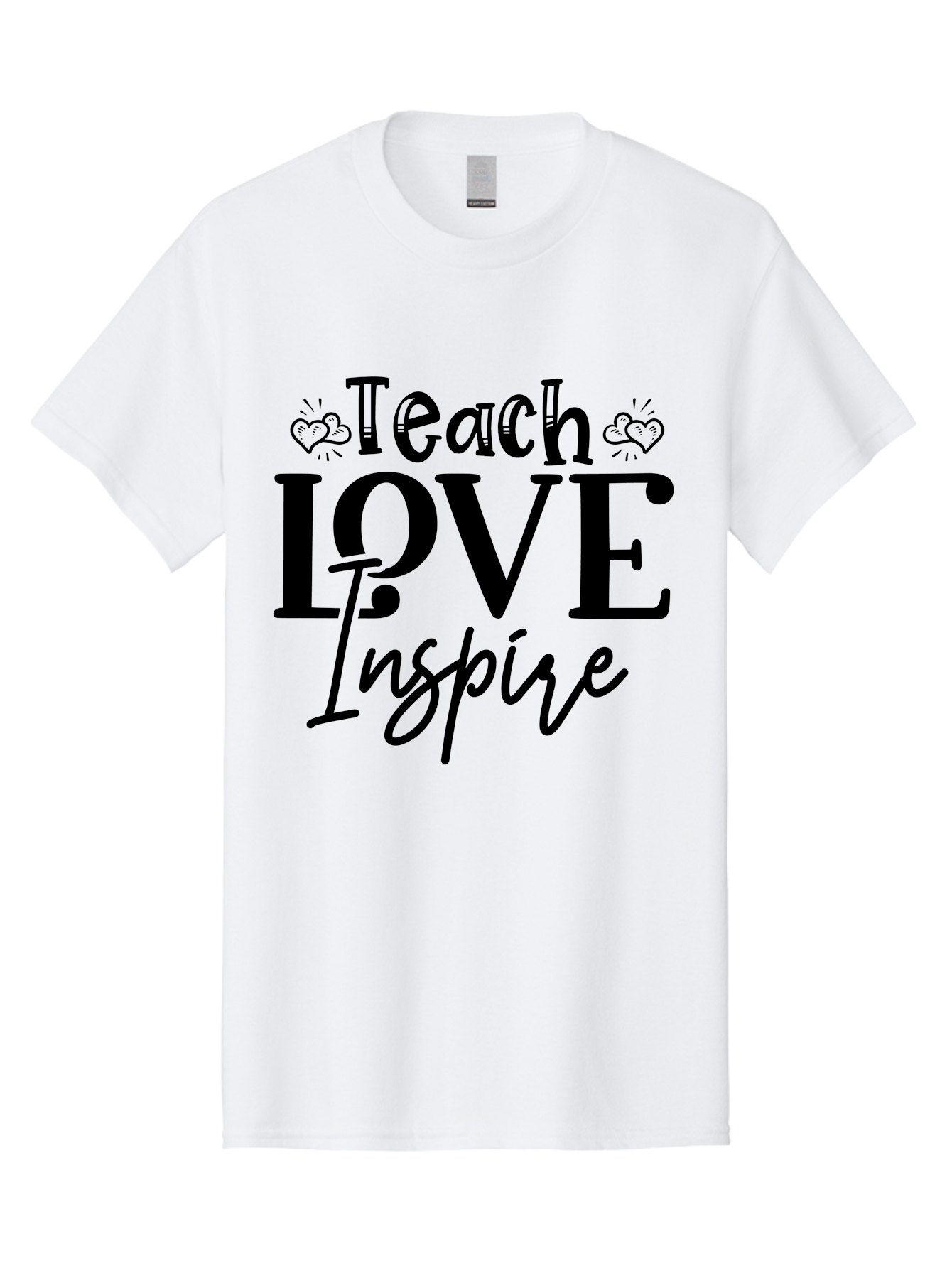Teach Love Inspire Men'S Graphic Tee, 100% Cotton, Comfortable Casual Summer Wear, Machine Washable, Teach Love Inspire, Teaching Quotes, Inspirational Quotes, Love Quotes, Teacher Appreciation, Motivational Phrases, Heartwarming Messages, Aae683 19