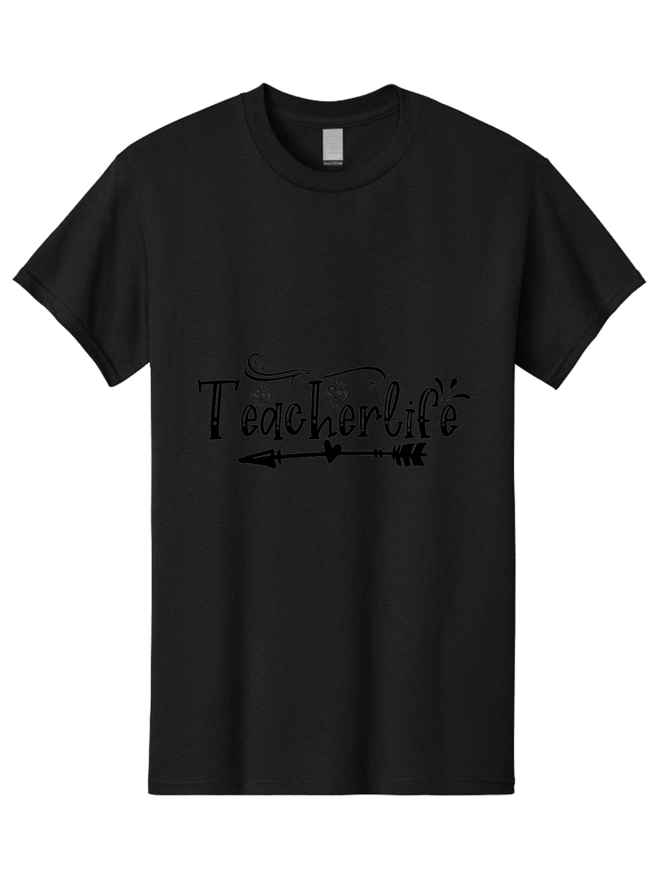 Teacherlife-01 Men'S Graphic Tee, 100% Cotton, Comfortable Casual Summer Wear, Machine Washable, Teacherlife, Teaching Profession, Education Symbol, Decorative Text, Arrow Design, Heart Element, Elegant Script Aae684 27
