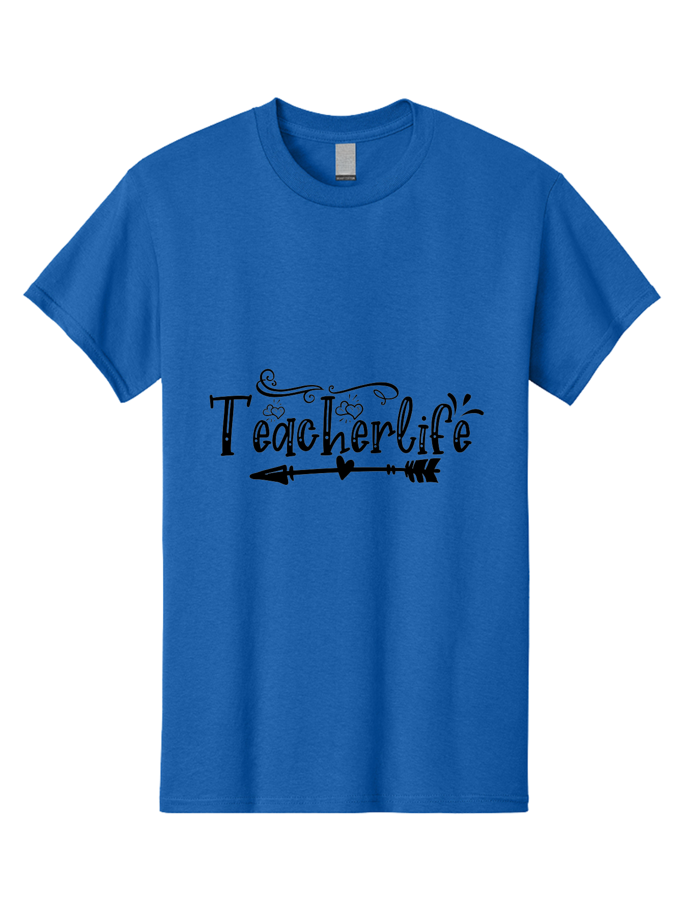 Teacherlife-01 Men'S Graphic Tee, 100% Cotton, Comfortable Casual Summer Wear, Machine Washable, Teacherlife, Teaching Profession, Education Symbol, Decorative Text, Arrow Design, Heart Element, Elegant Script Aae684 11