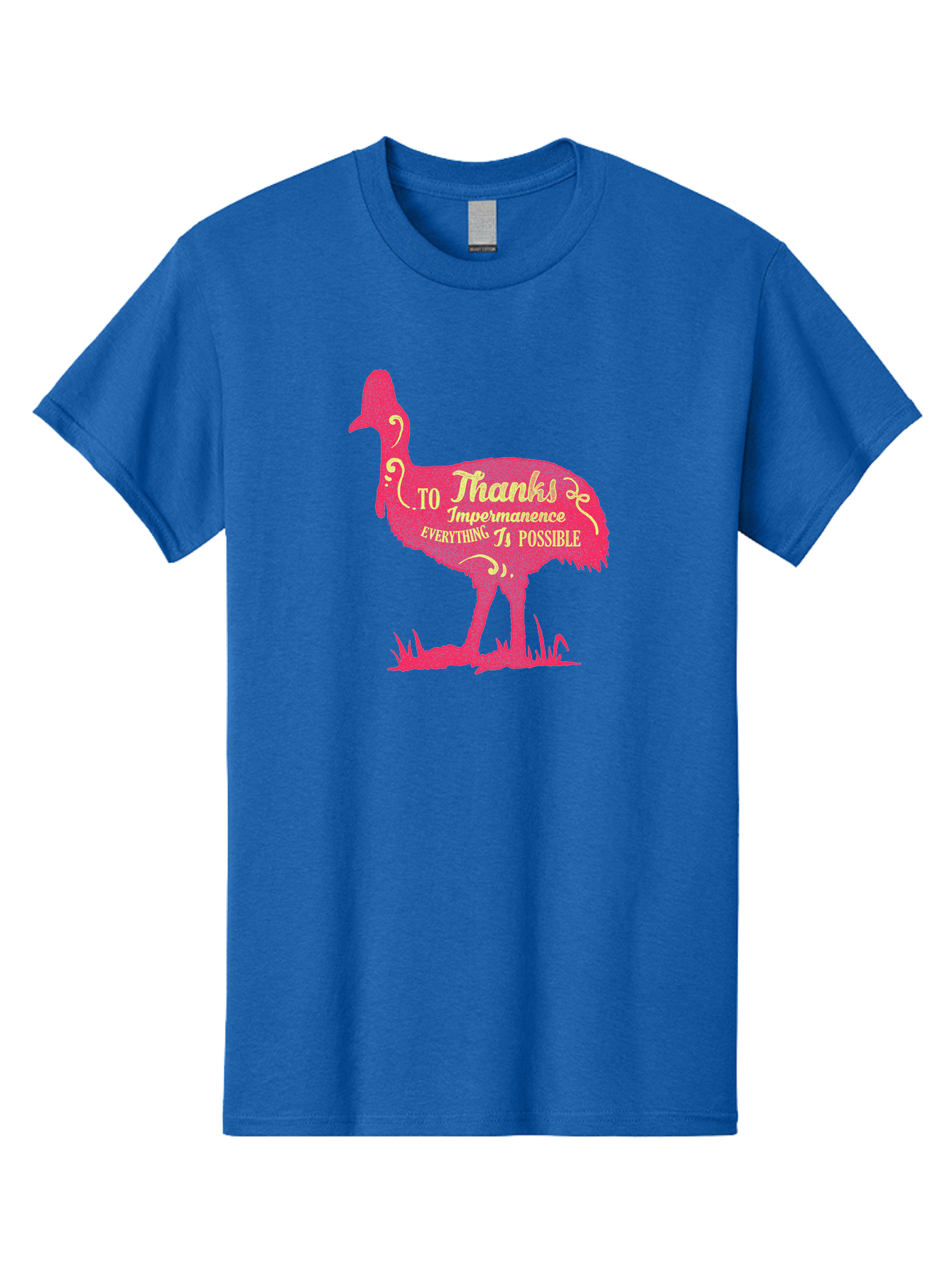 Thanks To Impermanence Men'S Graphic Tee, 100% Cotton, Comfortable Casual Summer Wear, Machine Washable, Stylized Bird Silhouette, Motivational Quote, Inspirational Text, Thanks To Impermanence Everything Is Possible, Creative Typography, Aae689 27