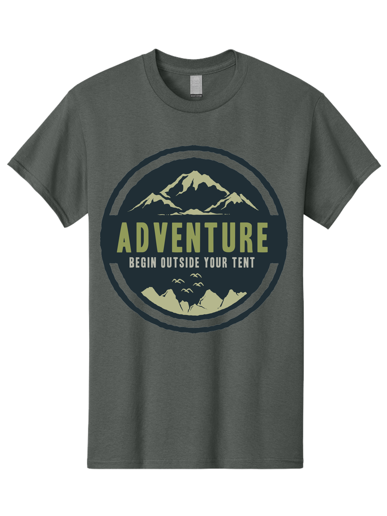 The Adventure Begin Men'S Graphic Tee, 100% Cotton, Comfortable Casual Summer Wear, Machine Washable, Outdoor Adventure, Camping Inspiration, Mountain Landscapes, Wilderness Exploration, Adventure Travel, Nature Escapades, Hiking Motivation, Aae691 9