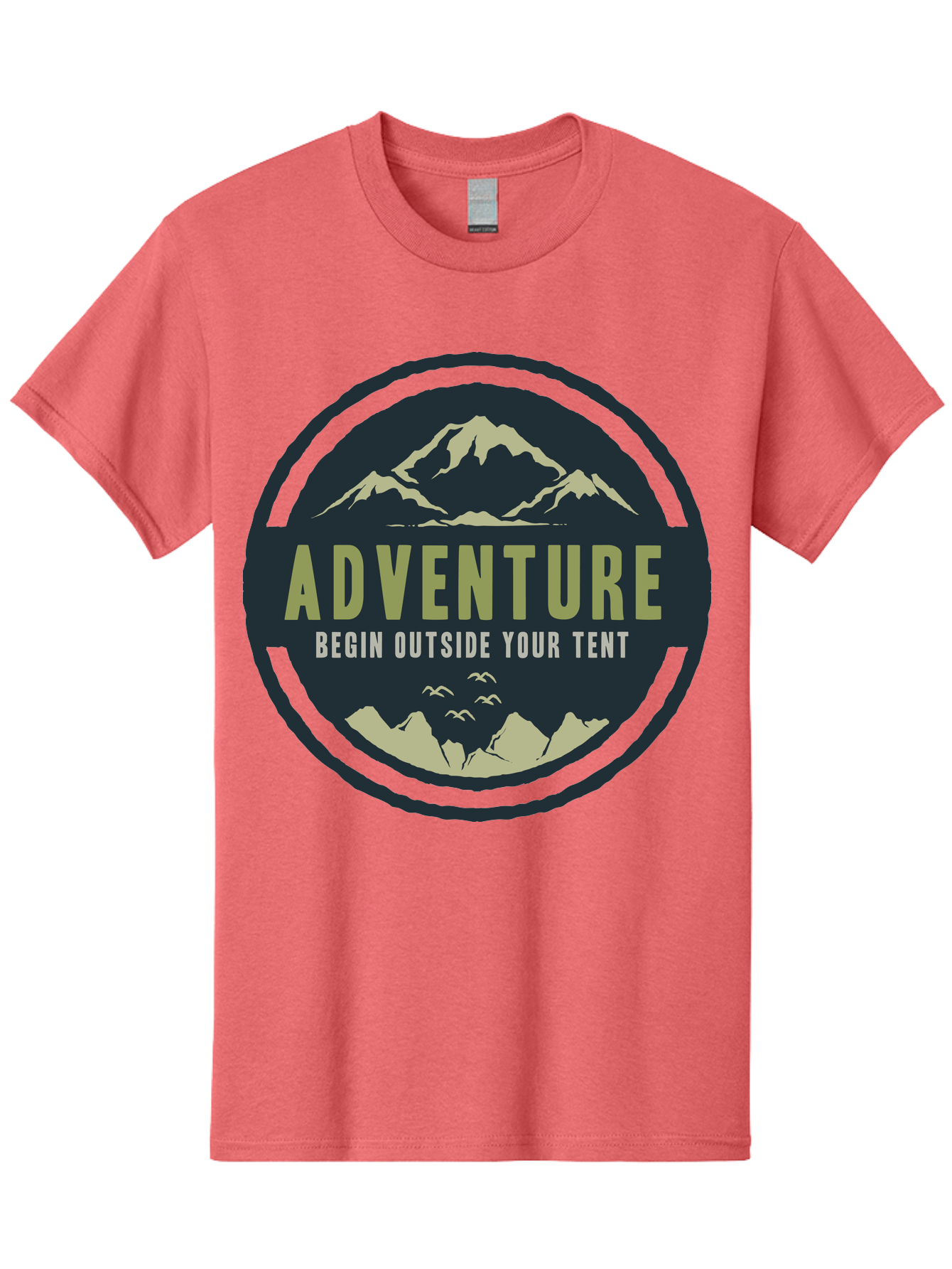 The Adventure Begin Men'S Graphic Tee, 100% Cotton, Comfortable Casual Summer Wear, Machine Washable, Outdoor Adventure, Camping Inspiration, Mountain Landscapes, Wilderness Exploration, Adventure Travel, Nature Escapades, Hiking Motivation, Aae691 17