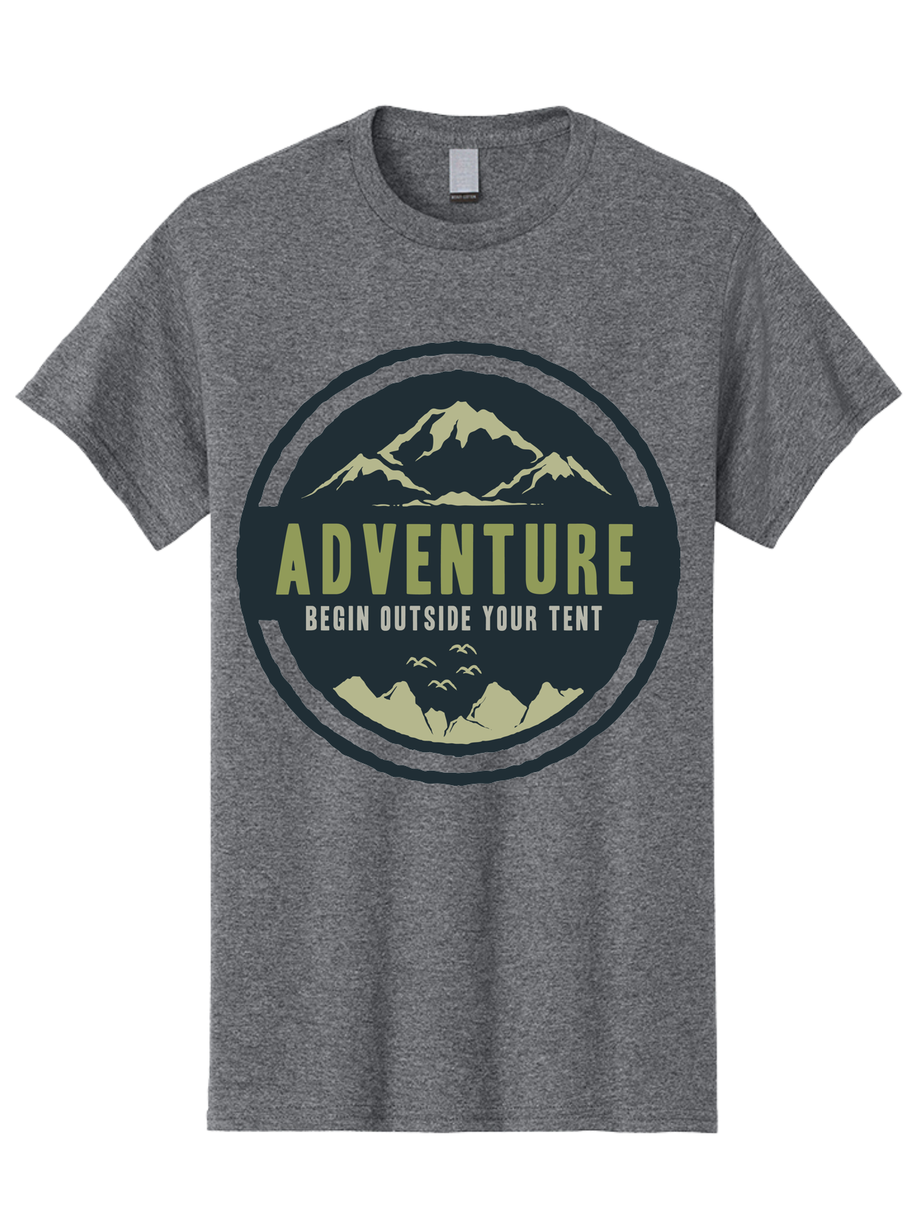 The Adventure Begin Men'S Graphic Tee, 100% Cotton, Comfortable Casual Summer Wear, Machine Washable, Outdoor Adventure, Camping Inspiration, Mountain Landscapes, Wilderness Exploration, Adventure Travel, Nature Escapades, Hiking Motivation, Aae691 19