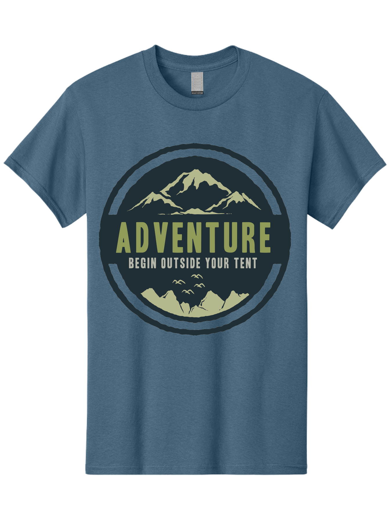 The Adventure Begin Men'S Graphic Tee, 100% Cotton, Comfortable Casual Summer Wear, Machine Washable, Outdoor Adventure, Camping Inspiration, Mountain Landscapes, Wilderness Exploration, Adventure Travel, Nature Escapades, Hiking Motivation, Aae691 21