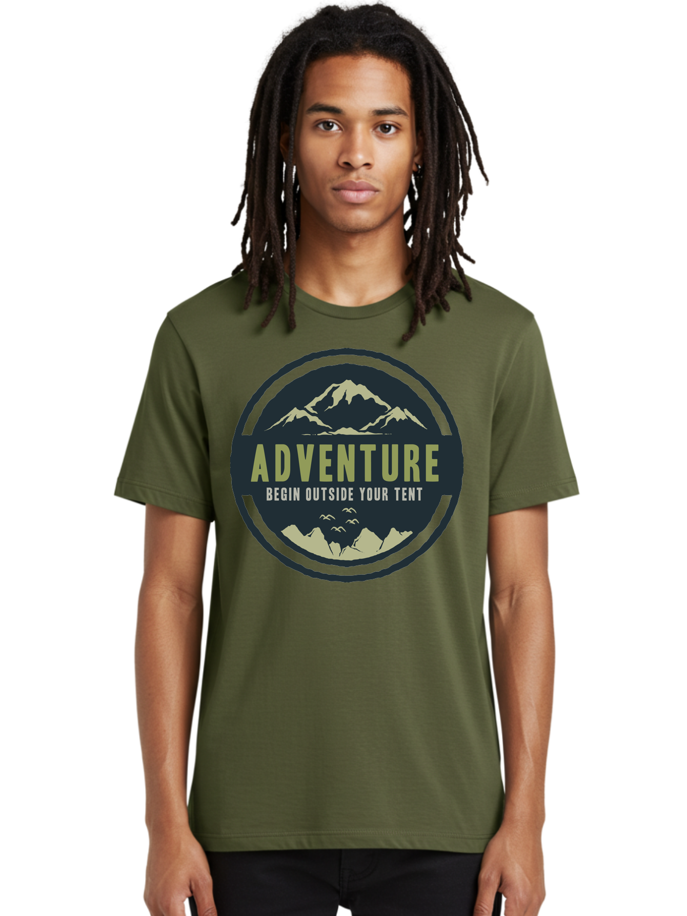 The Adventure Begin Men'S Graphic Tee, 100% Cotton, Comfortable Casual Summer Wear, Machine Washable, Outdoor Adventure, Camping Inspiration, Mountain Landscapes, Wilderness Exploration, Adventure Travel, Nature Escapades, Hiking Motivation, Aae691 14