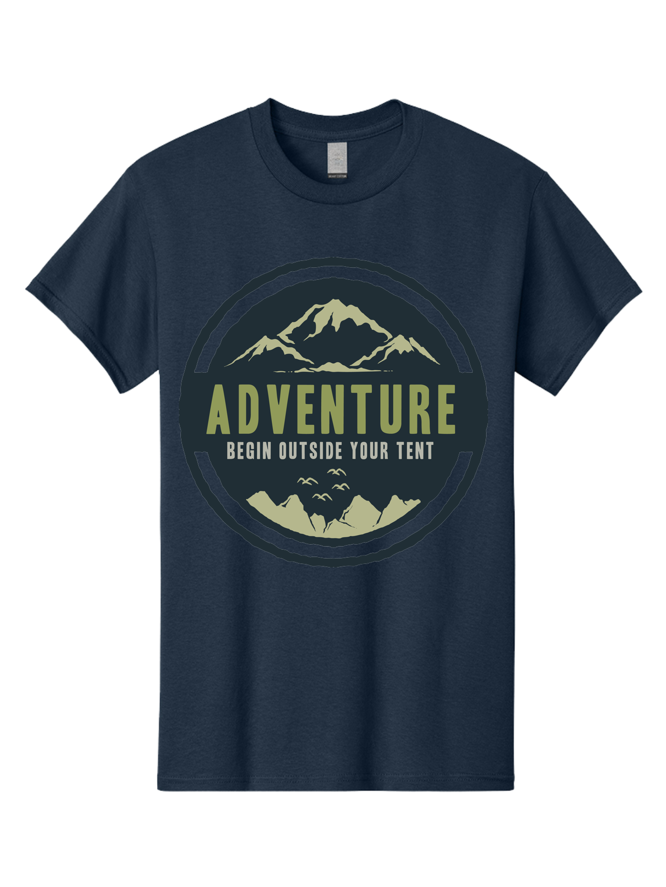 The Adventure Begin Men'S Graphic Tee, 100% Cotton, Comfortable Casual Summer Wear, Machine Washable, Outdoor Adventure, Camping Inspiration, Mountain Landscapes, Wilderness Exploration, Adventure Travel, Nature Escapades, Hiking Motivation, Aae691 3