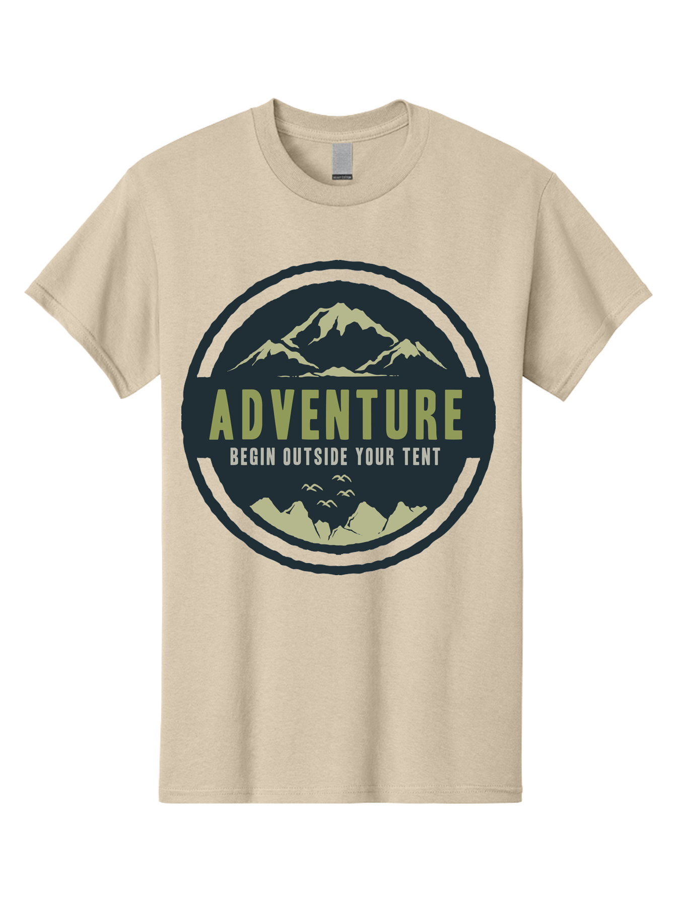The Adventure Begin Men'S Graphic Tee, 100% Cotton, Comfortable Casual Summer Wear, Machine Washable, Outdoor Adventure, Camping Inspiration, Mountain Landscapes, Wilderness Exploration, Adventure Travel, Nature Escapades, Hiking Motivation, Aae691 15