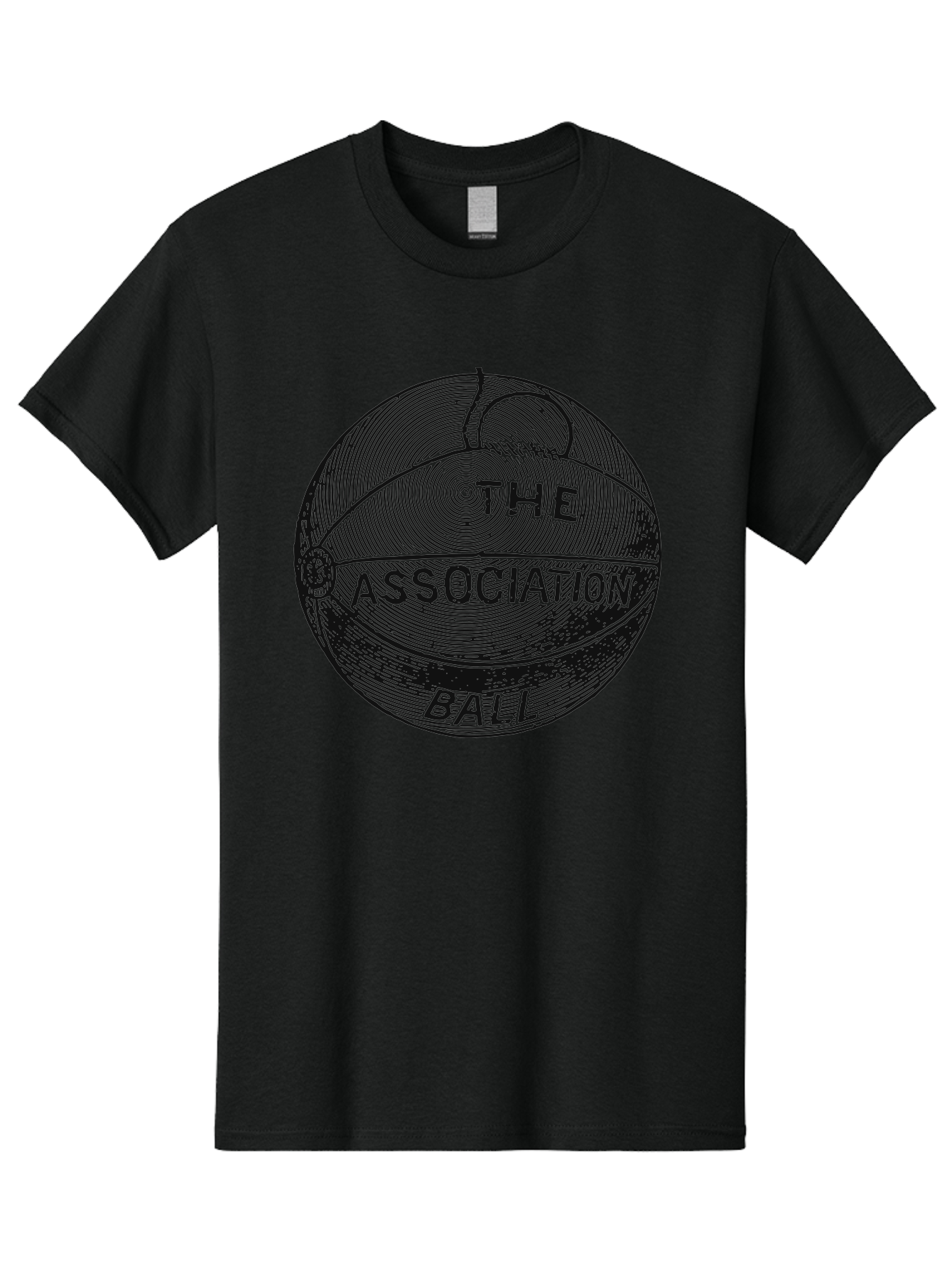 The Association Ball Men'S Graphic Tee, 100% Cotton, Comfortable Casual Summer Wear, Machine Washable, Vintage Basketball Illustration, Retro Sports Art, Circular Design, Textured Ball, Bold Typography, Nostalgic Feel, Classic Basketball, Aae693 7