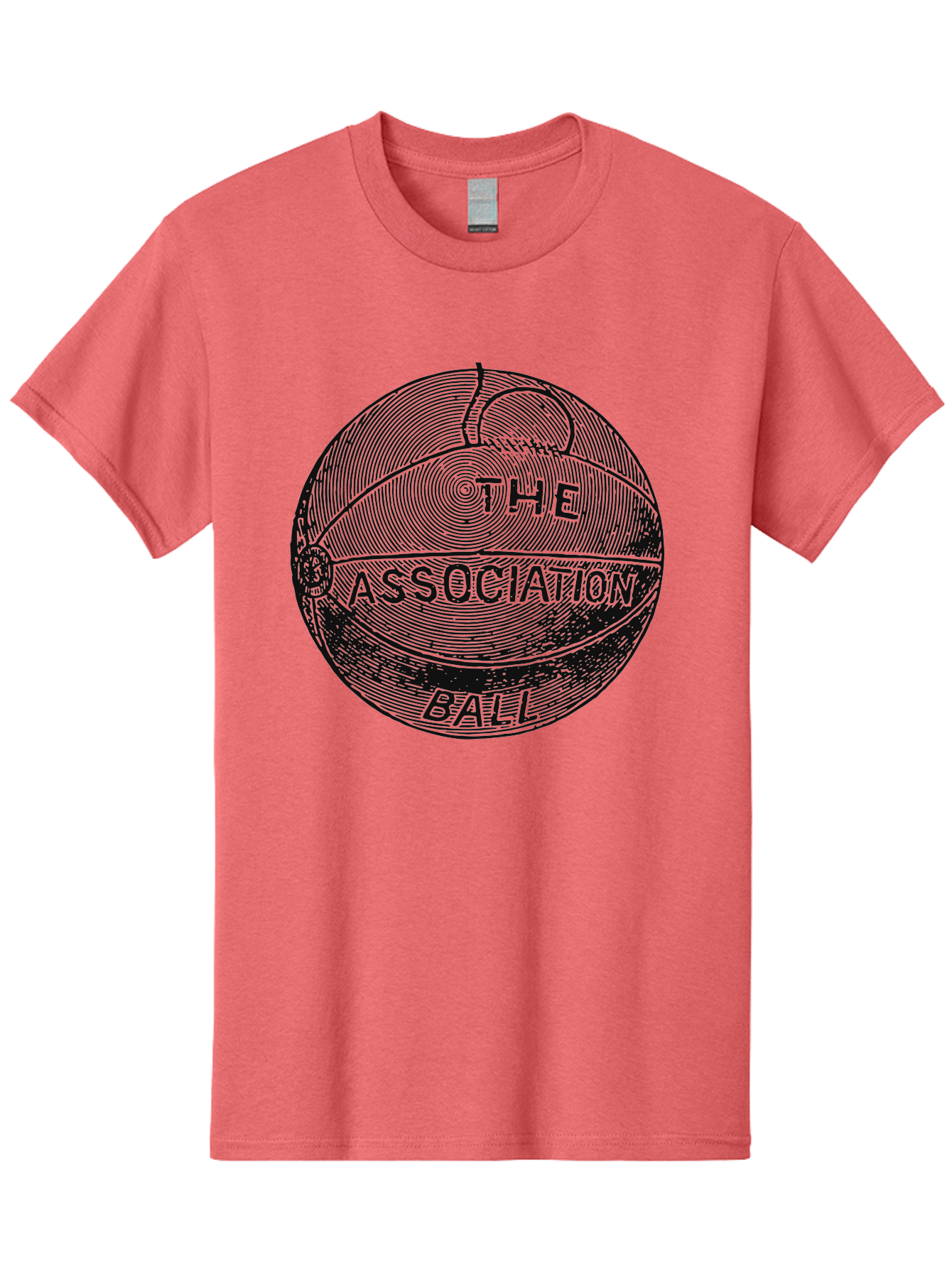 The Association Ball Men'S Graphic Tee, 100% Cotton, Comfortable Casual Summer Wear, Machine Washable, Vintage Basketball Illustration, Retro Sports Art, Circular Design, Textured Ball, Bold Typography, Nostalgic Feel, Classic Basketball, Aae693 19
