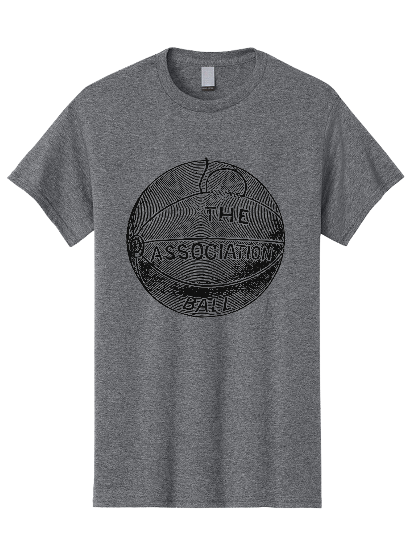 The Association Ball Men'S Graphic Tee, 100% Cotton, Comfortable Casual Summer Wear, Machine Washable, Vintage Basketball Illustration, Retro Sports Art, Circular Design, Textured Ball, Bold Typography, Nostalgic Feel, Classic Basketball, Aae693 23