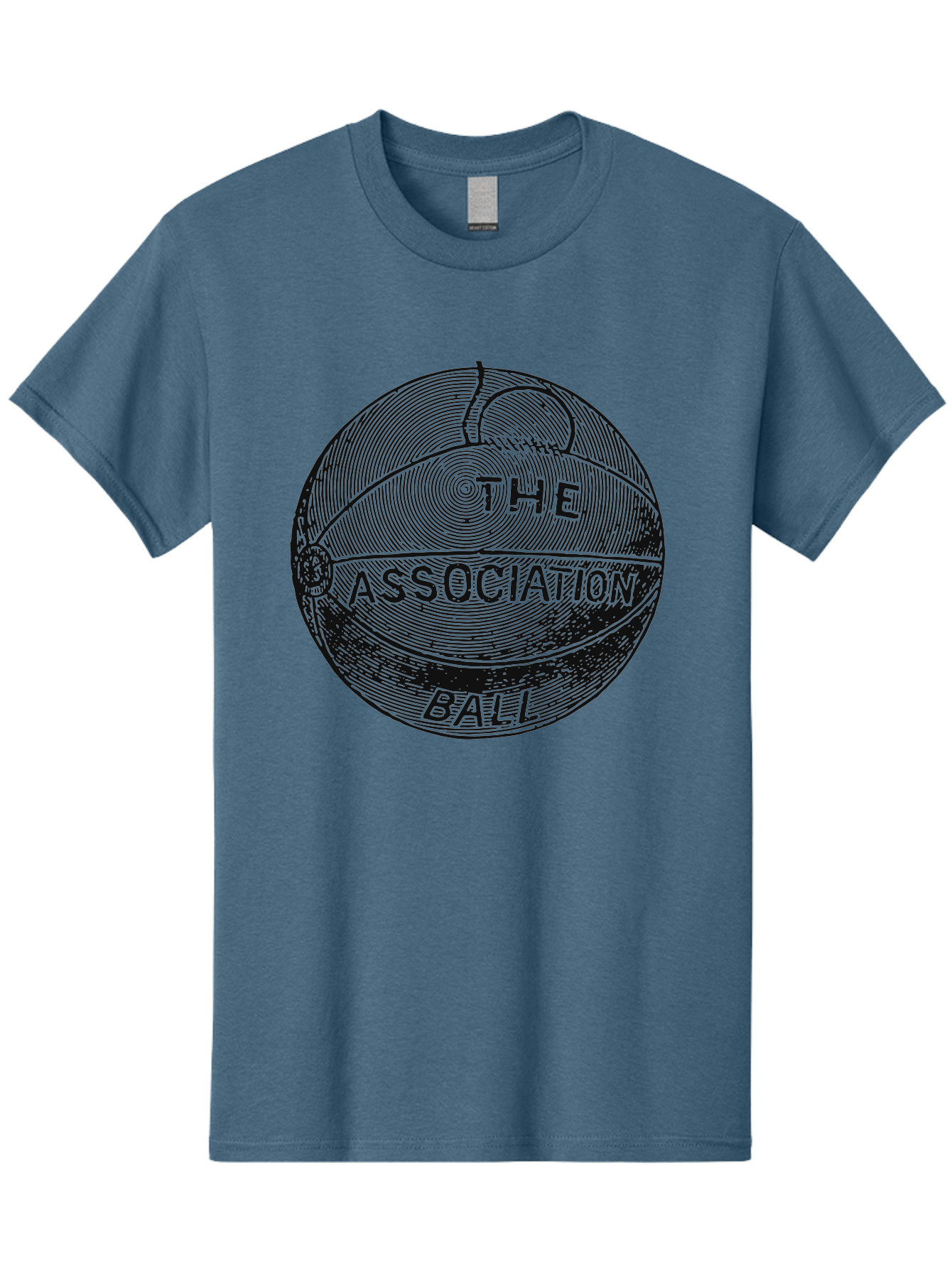 The Association Ball Men'S Graphic Tee, 100% Cotton, Comfortable Casual Summer Wear, Machine Washable, Vintage Basketball Illustration, Retro Sports Art, Circular Design, Textured Ball, Bold Typography, Nostalgic Feel, Classic Basketball, Aae693 13