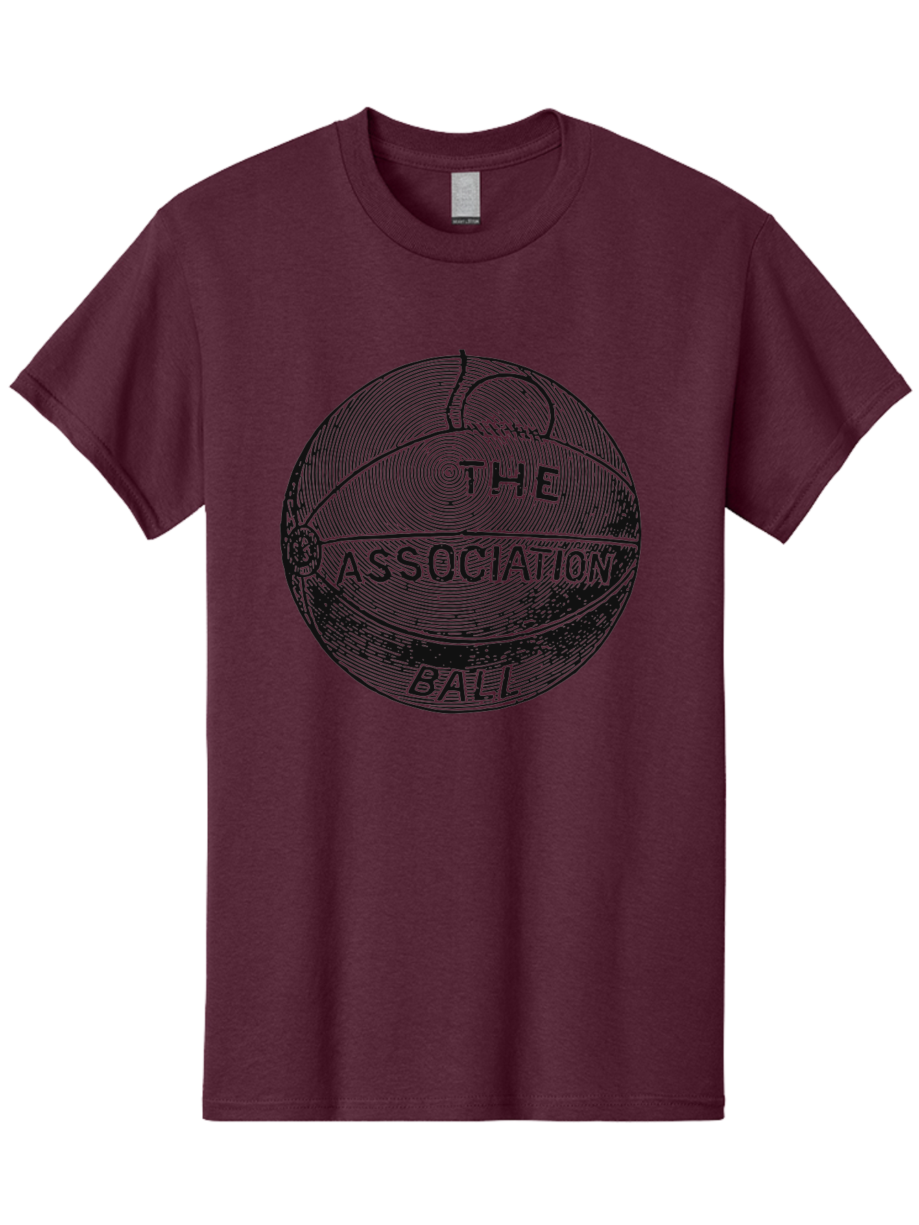 The Association Ball Men'S Graphic Tee, 100% Cotton, Comfortable Casual Summer Wear, Machine Washable, Vintage Basketball Illustration, Retro Sports Art, Circular Design, Textured Ball, Bold Typography, Nostalgic Feel, Classic Basketball, Aae693 5