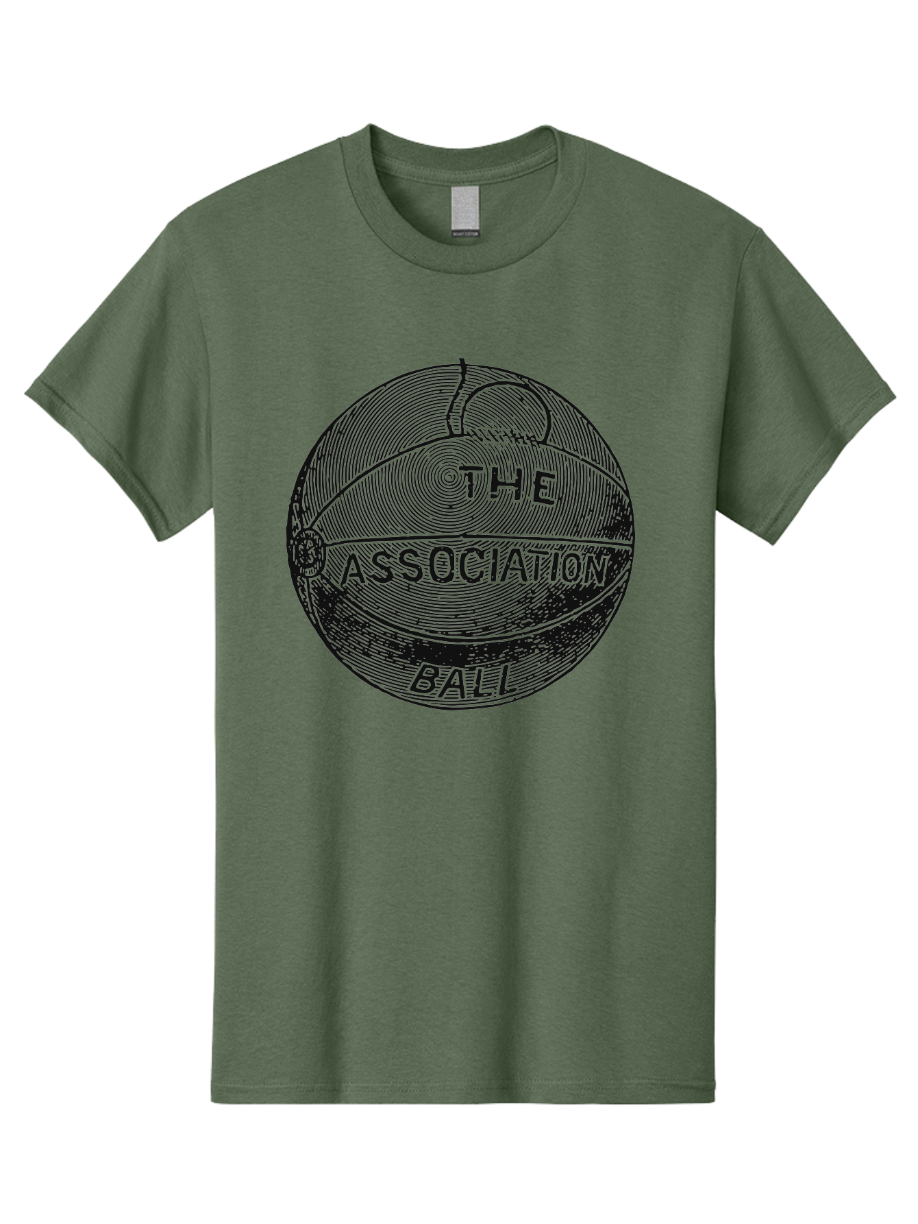 The Association Ball Men'S Graphic Tee, 100% Cotton, Comfortable Casual Summer Wear, Machine Washable, Vintage Basketball Illustration, Retro Sports Art, Circular Design, Textured Ball, Bold Typography, Nostalgic Feel, Classic Basketball, Aae693 21