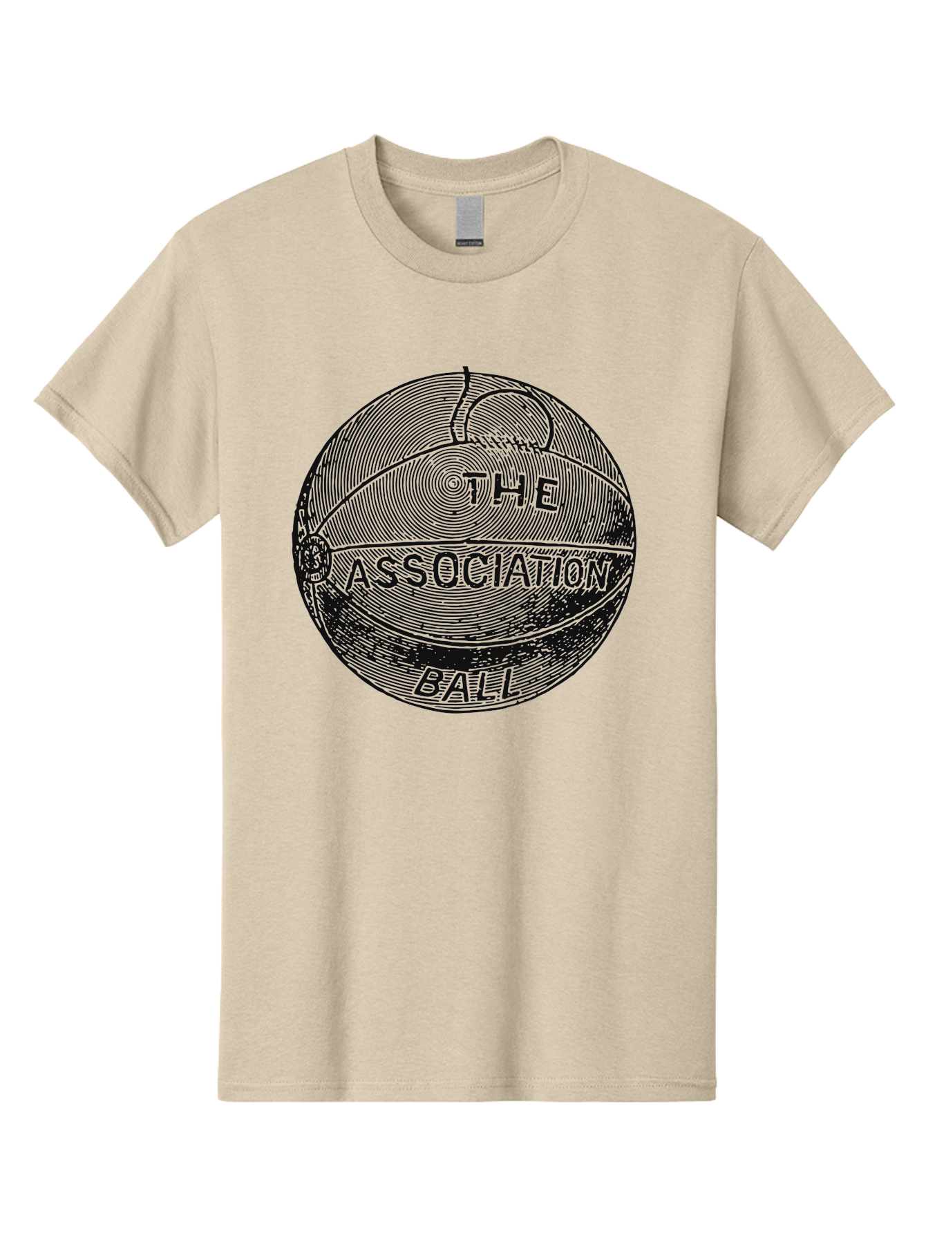 The Association Ball Men'S Graphic Tee, 100% Cotton, Comfortable Casual Summer Wear, Machine Washable, Vintage Basketball Illustration, Retro Sports Art, Circular Design, Textured Ball, Bold Typography, Nostalgic Feel, Classic Basketball, Aae693 29