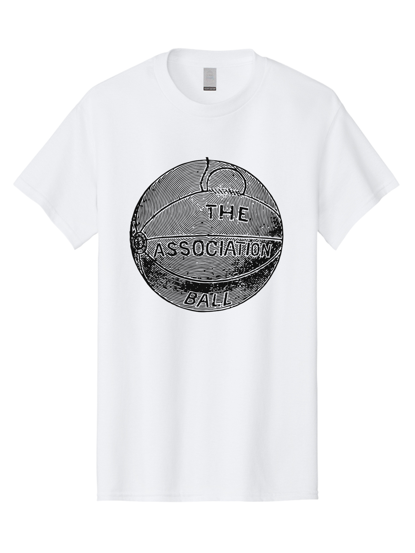 The Association Ball Men'S Graphic Tee, 100% Cotton, Comfortable Casual Summer Wear, Machine Washable, Vintage Basketball Illustration, Retro Sports Art, Circular Design, Textured Ball, Bold Typography, Nostalgic Feel, Classic Basketball, Aae693 11