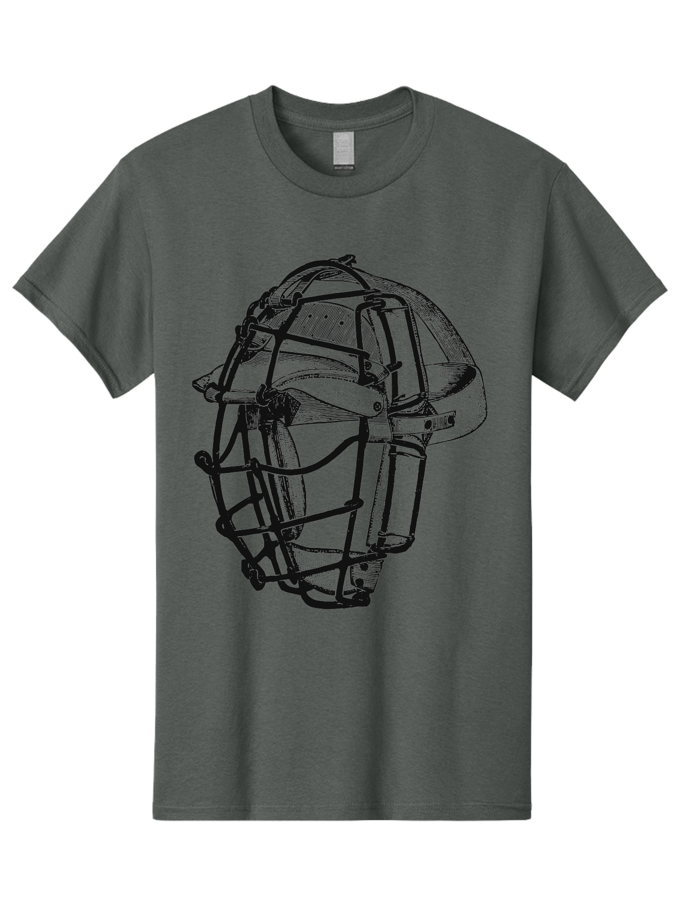 The Backstop Shield Men'S Graphic Tee, 100% Cotton, Comfortable Casual Summer Wear, Machine Washable, Baseball Catcher'S Mask, Protective Gear, Sports Equipment, Vintage Design, Classic Style, Catcher'S Protective Mask Aae694 7