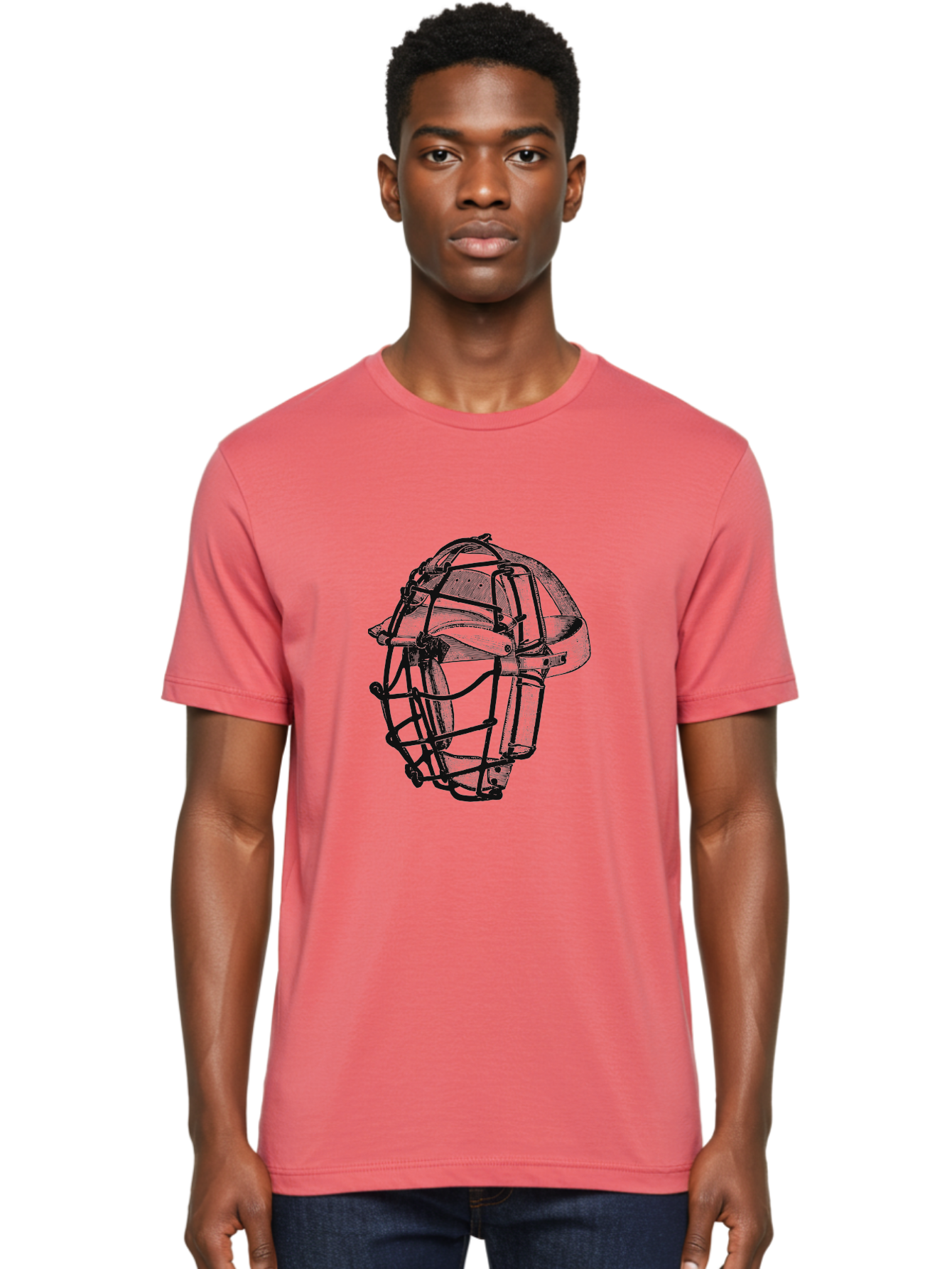 The Backstop Shield Men'S Graphic Tee, 100% Cotton, Comfortable Casual Summer Wear, Machine Washable, Baseball Catcher'S Mask, Protective Gear, Sports Equipment, Vintage Design, Classic Style, Catcher'S Protective Mask Aae694 14