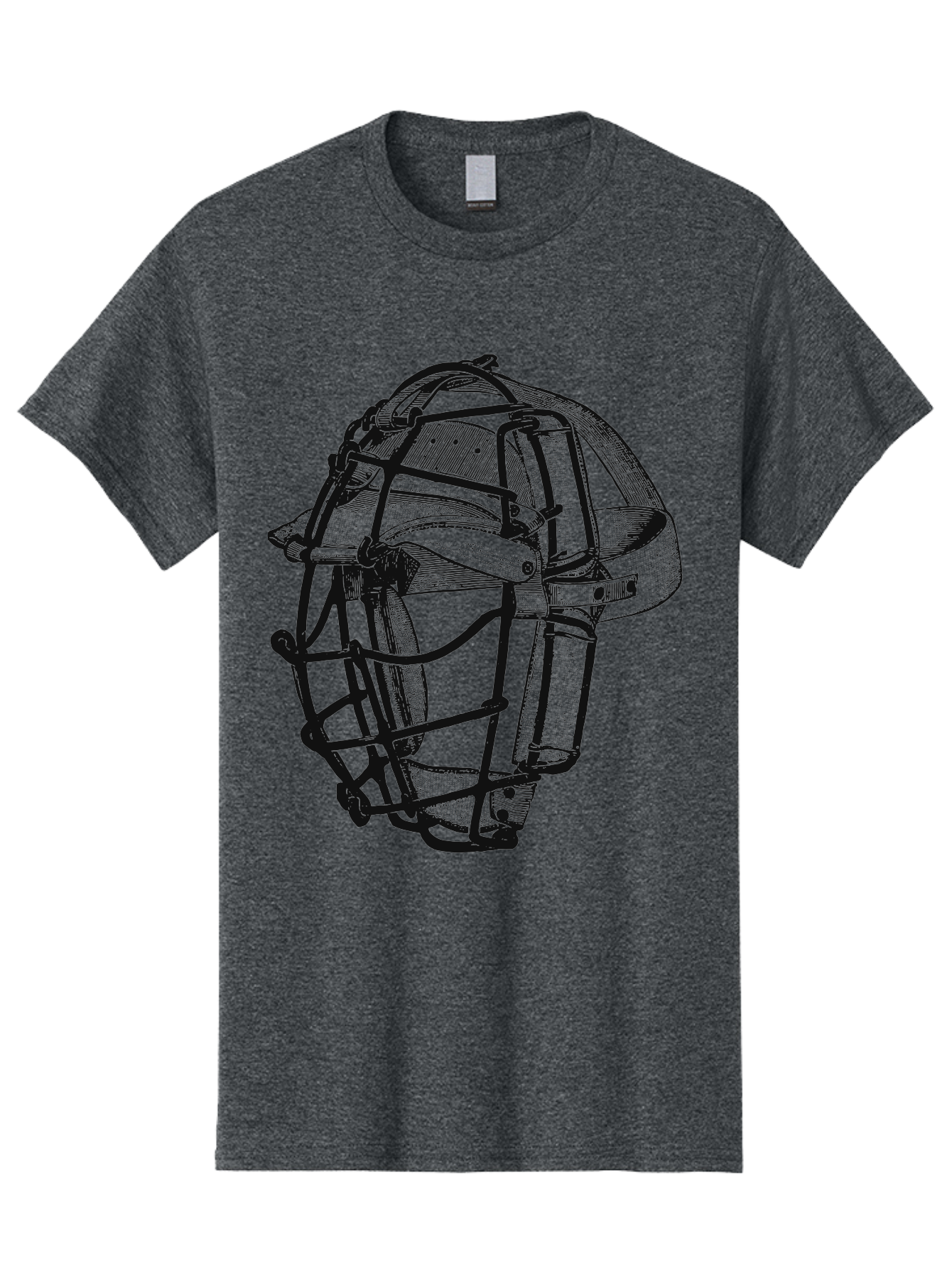 The Backstop Shield Men'S Graphic Tee, 100% Cotton, Comfortable Casual Summer Wear, Machine Washable, Baseball Catcher'S Mask, Protective Gear, Sports Equipment, Vintage Design, Classic Style, Catcher'S Protective Mask Aae694 5