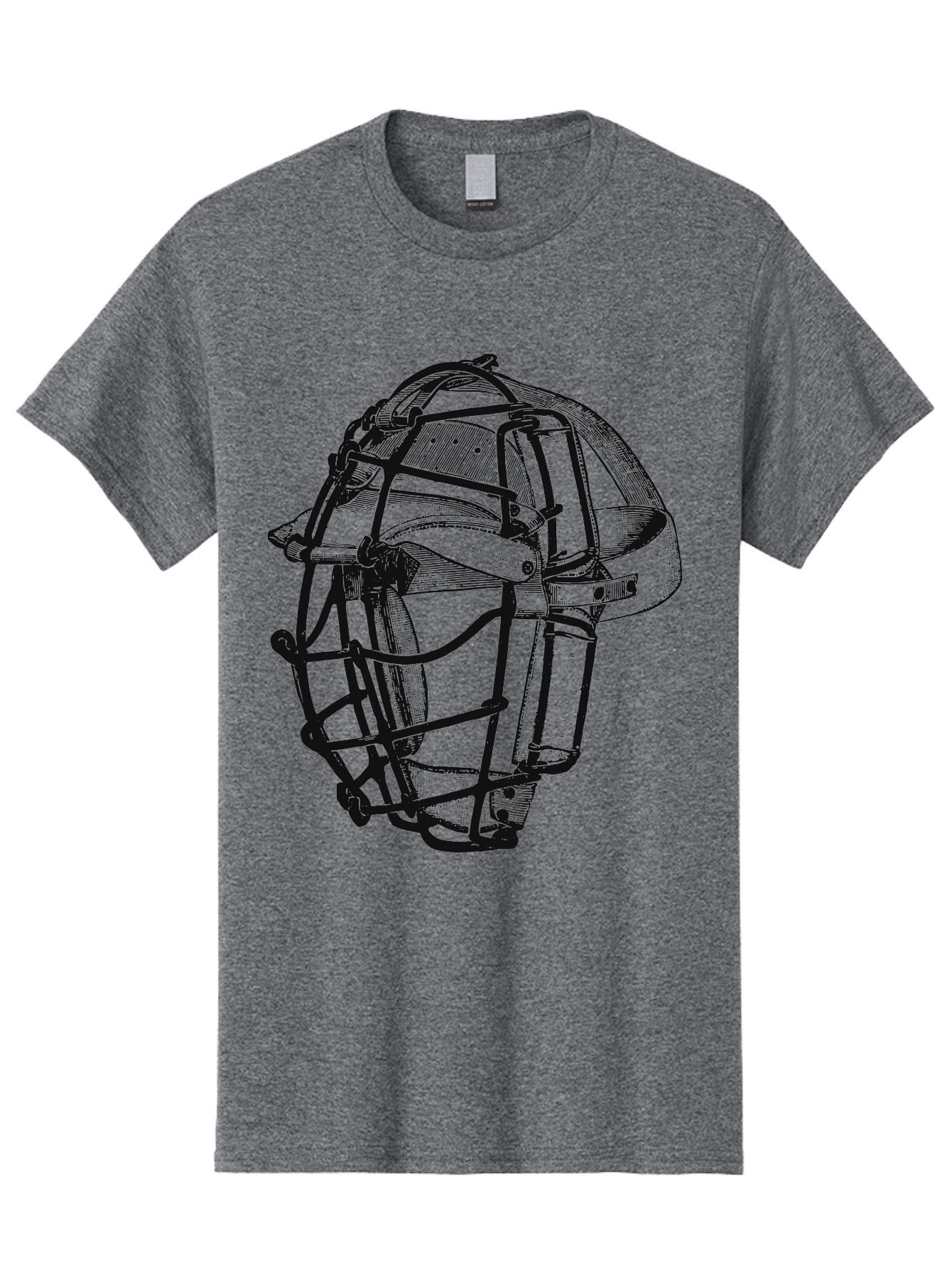 The Backstop Shield Men'S Graphic Tee, 100% Cotton, Comfortable Casual Summer Wear, Machine Washable, Baseball Catcher'S Mask, Protective Gear, Sports Equipment, Vintage Design, Classic Style, Catcher'S Protective Mask Aae694 25