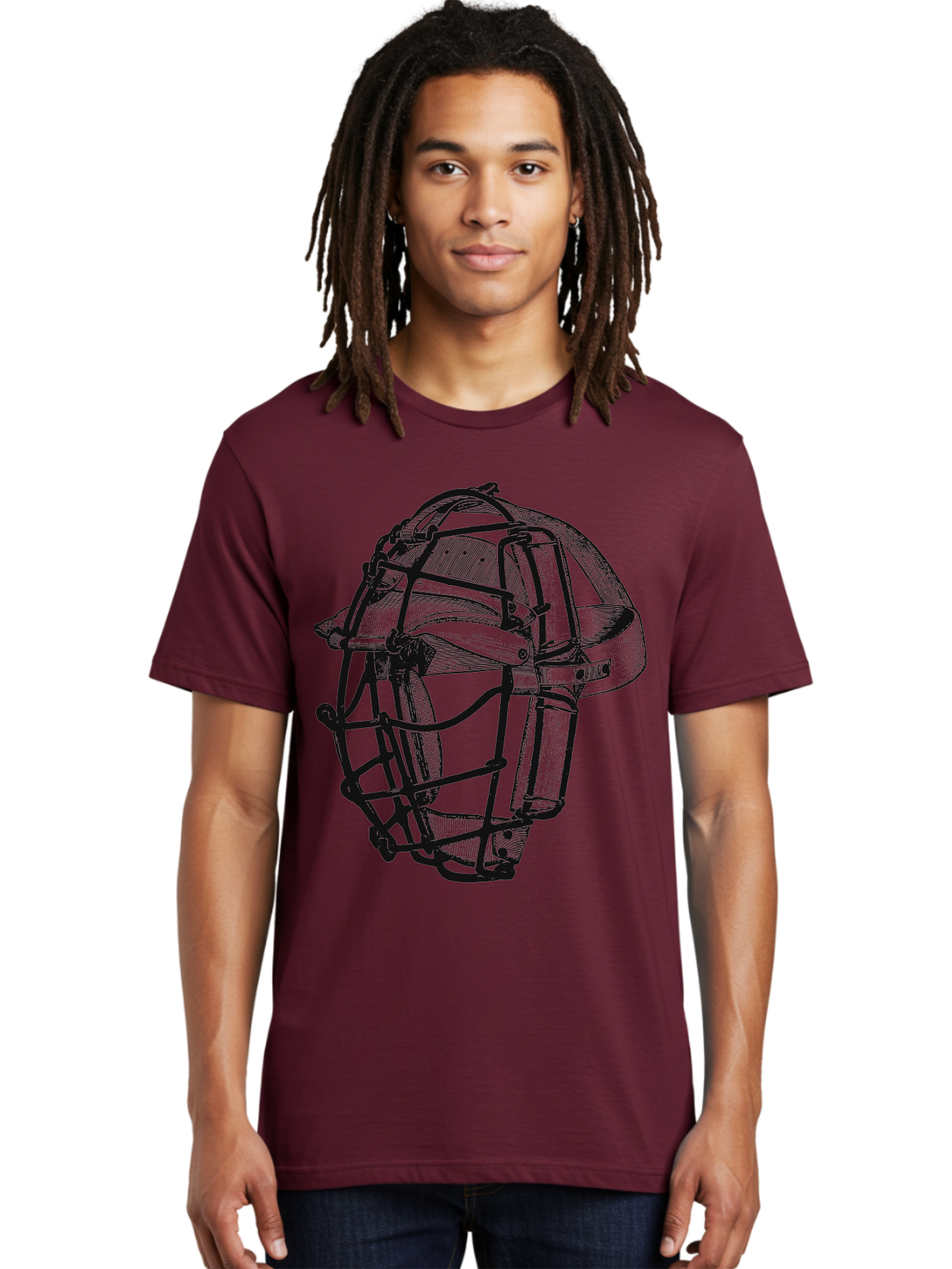 The Backstop Shield Men'S Graphic Tee, 100% Cotton, Comfortable Casual Summer Wear, Machine Washable, Baseball Catcher'S Mask, Protective Gear, Sports Equipment, Vintage Design, Classic Style, Catcher'S Protective Mask Aae694 28