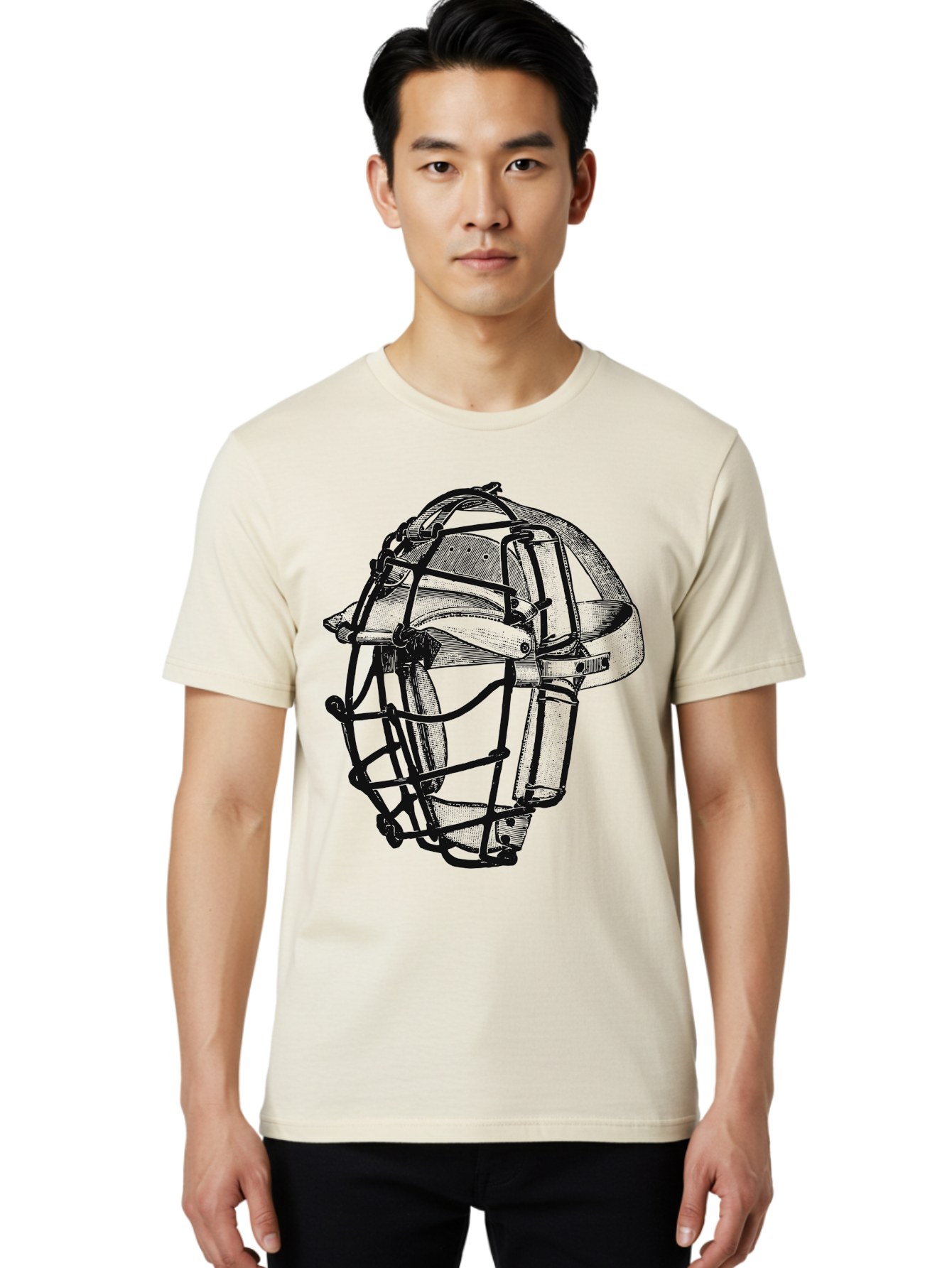 The Backstop Shield Men'S Graphic Tee, 100% Cotton, Comfortable Casual Summer Wear, Machine Washable, Baseball Catcher'S Mask, Protective Gear, Sports Equipment, Vintage Design, Classic Style, Catcher'S Protective Mask Aae694 20