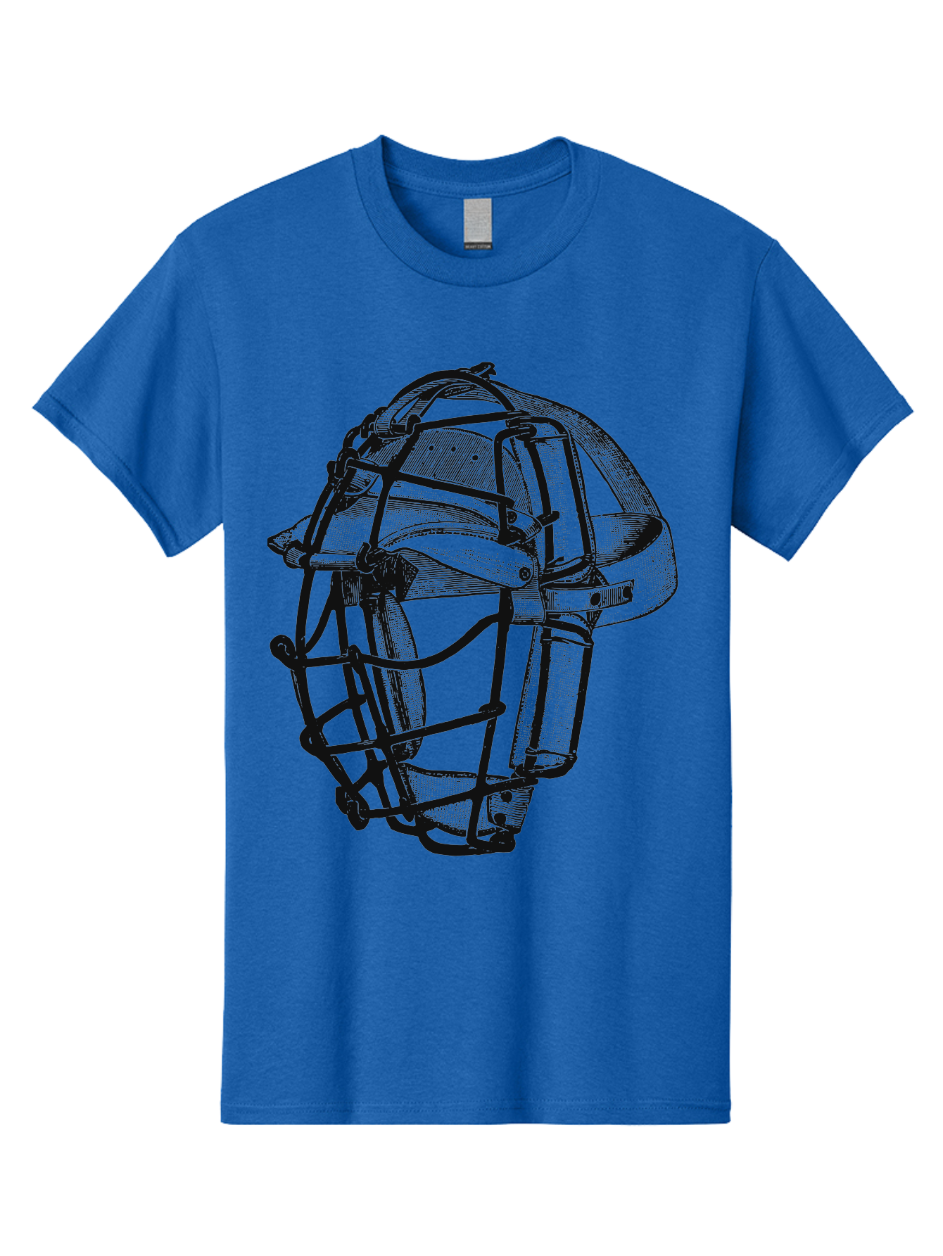 The Backstop Shield Men'S Graphic Tee, 100% Cotton, Comfortable Casual Summer Wear, Machine Washable, Baseball Catcher'S Mask, Protective Gear, Sports Equipment, Vintage Design, Classic Style, Catcher'S Protective Mask Aae694 23