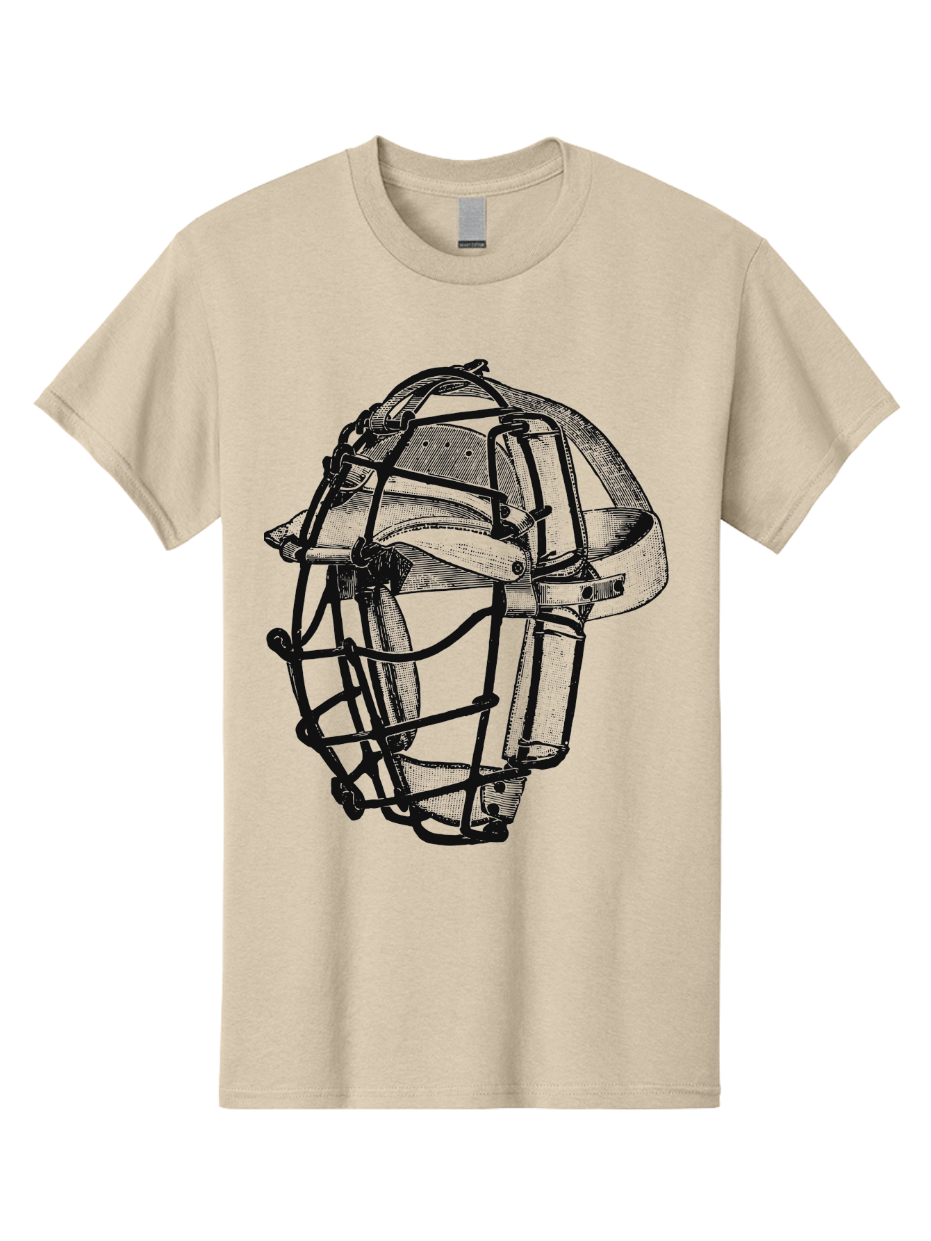The Backstop Shield Men'S Graphic Tee, 100% Cotton, Comfortable Casual Summer Wear, Machine Washable, Baseball Catcher'S Mask, Protective Gear, Sports Equipment, Vintage Design, Classic Style, Catcher'S Protective Mask Aae694 3