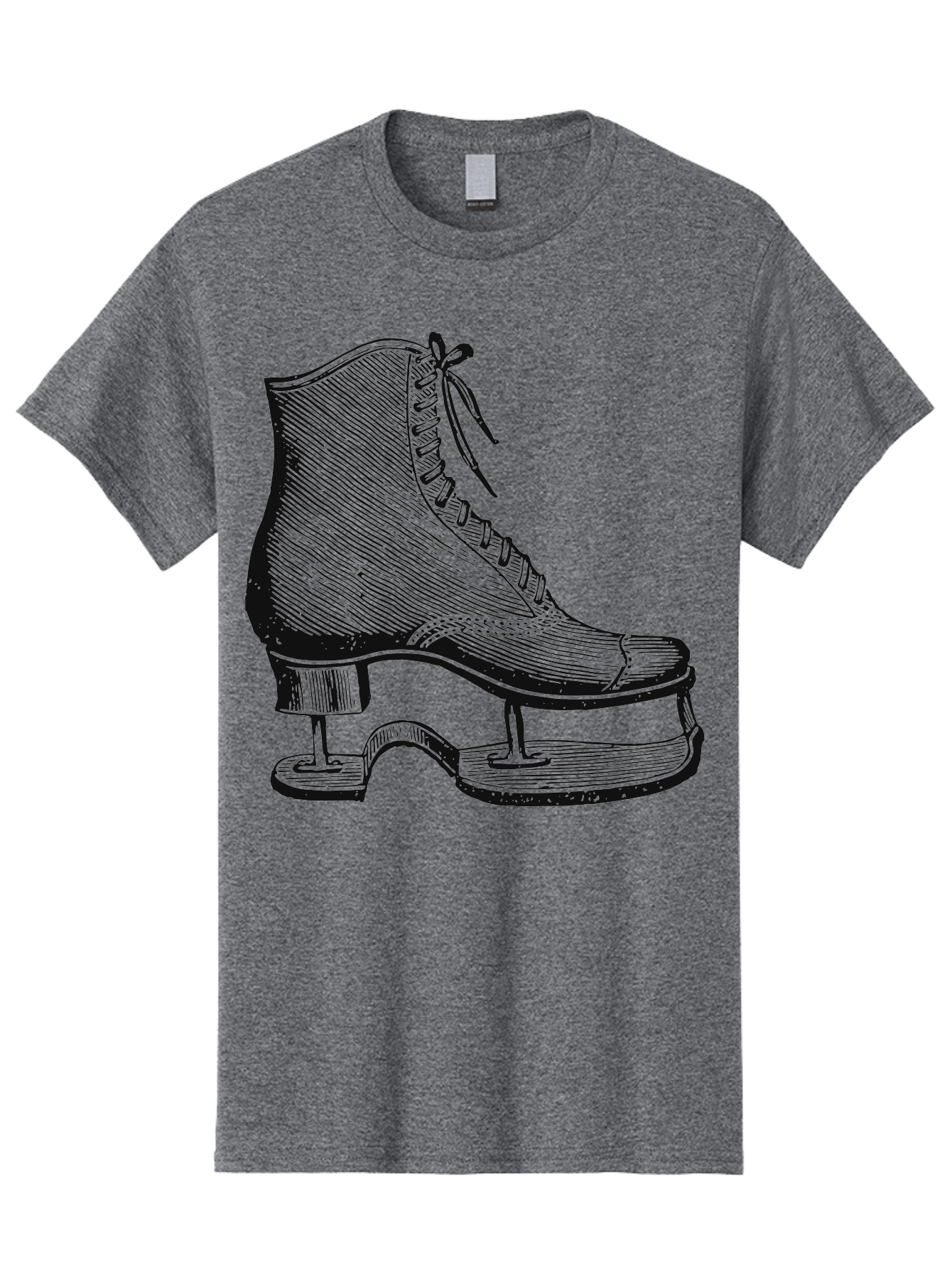 The Frozen Classic Men'S Graphic Tee, 100% Cotton, Comfortable Casual Summer Wear, Machine Washable, Ice Skate, Vintage Illustration, Lace-Up Boot, Ice Skating, Winter Sports, Classic Design, Retro Style, Frozen Fun Aae704 7