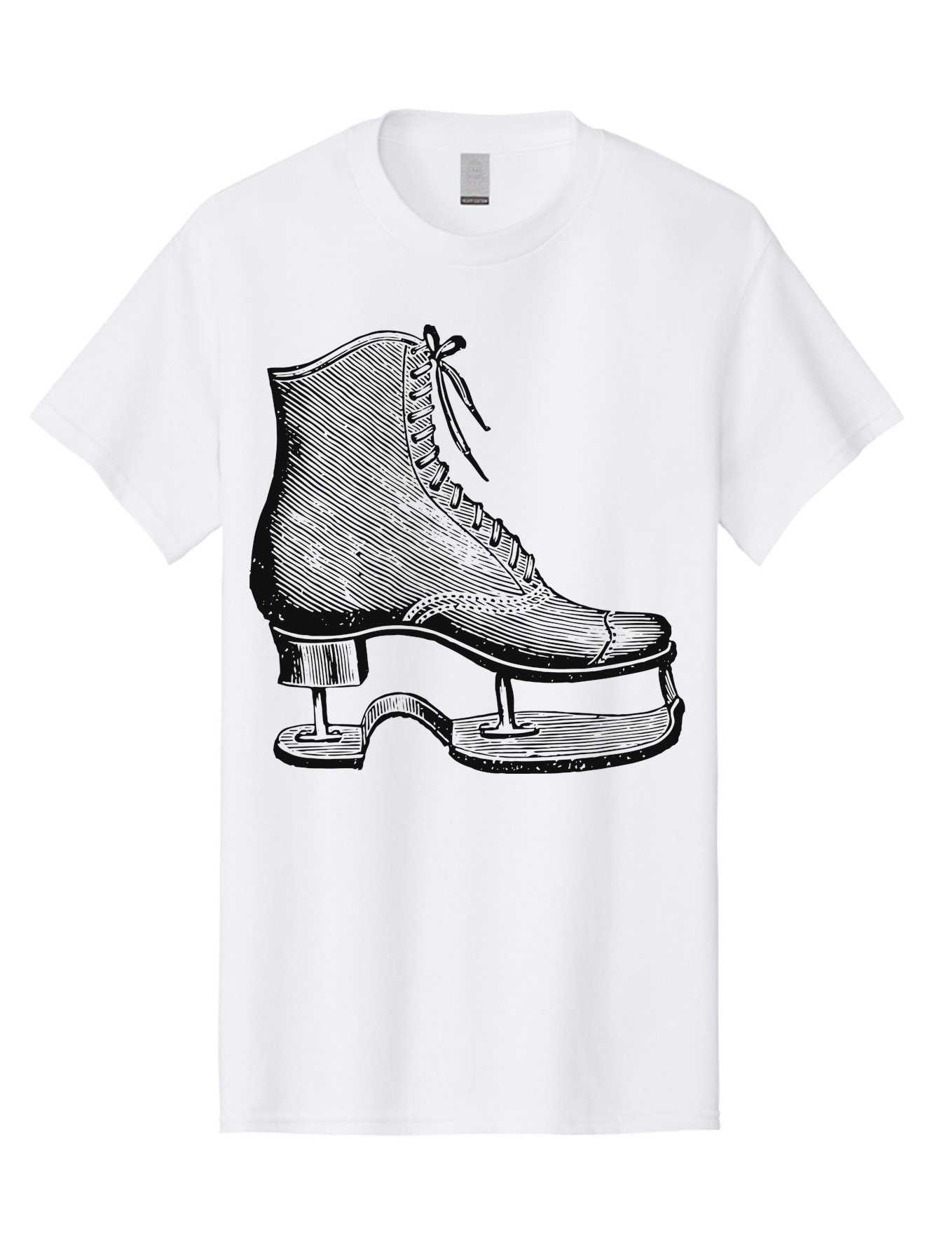 The Frozen Classic Men'S Graphic Tee, 100% Cotton, Comfortable Casual Summer Wear, Machine Washable, Ice Skate, Vintage Illustration, Lace-Up Boot, Ice Skating, Winter Sports, Classic Design, Retro Style, Frozen Fun Aae704 3