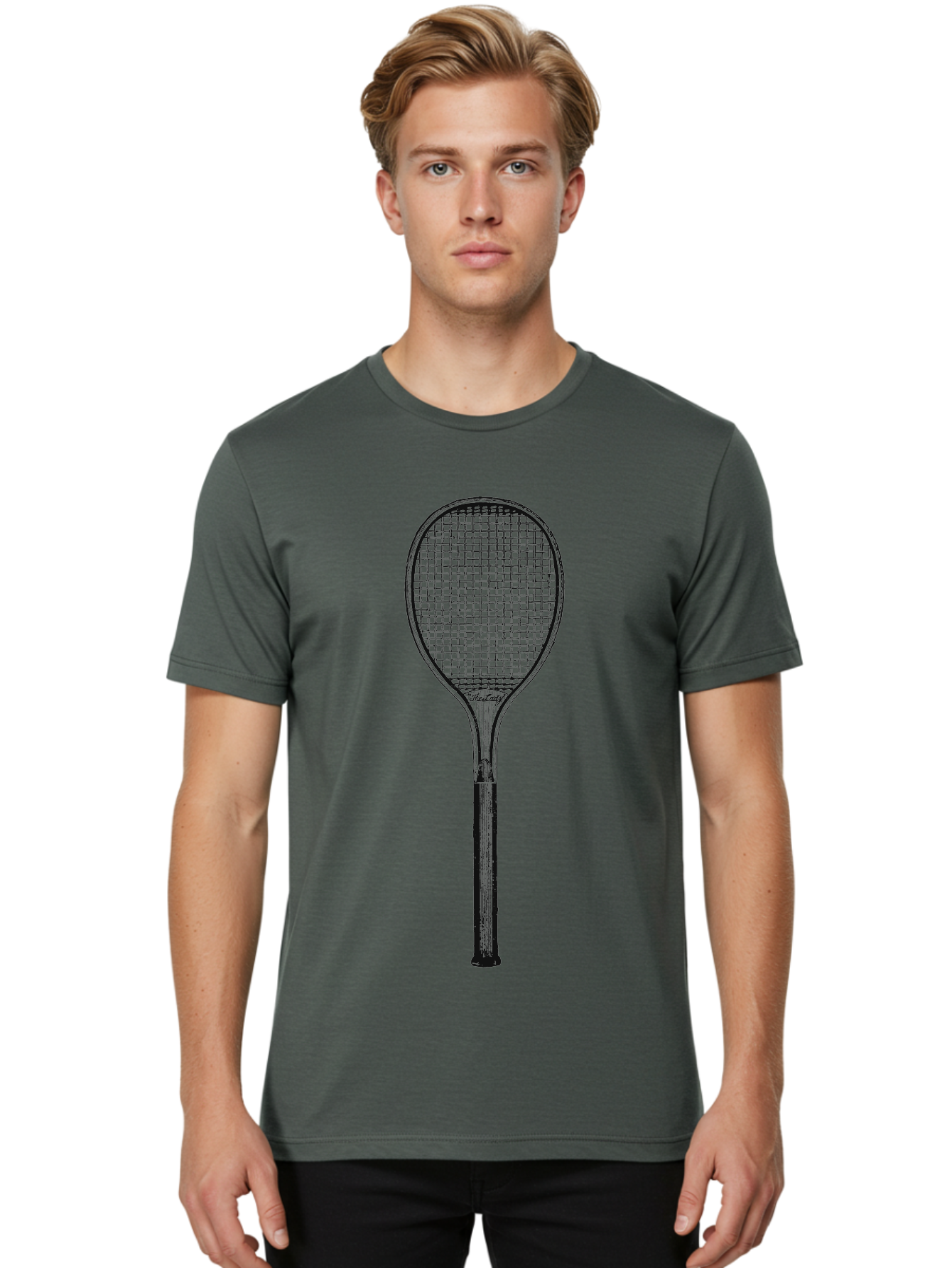 The Grand Slammer Men'S Graphic Tee, 100% Cotton, Comfortable Casual Summer Wear, Machine Washable, Tennis Racket, Sports Equipment, Tennis Gear, Racket Design, Tennis Player, Athletic Accessories Aae706 12