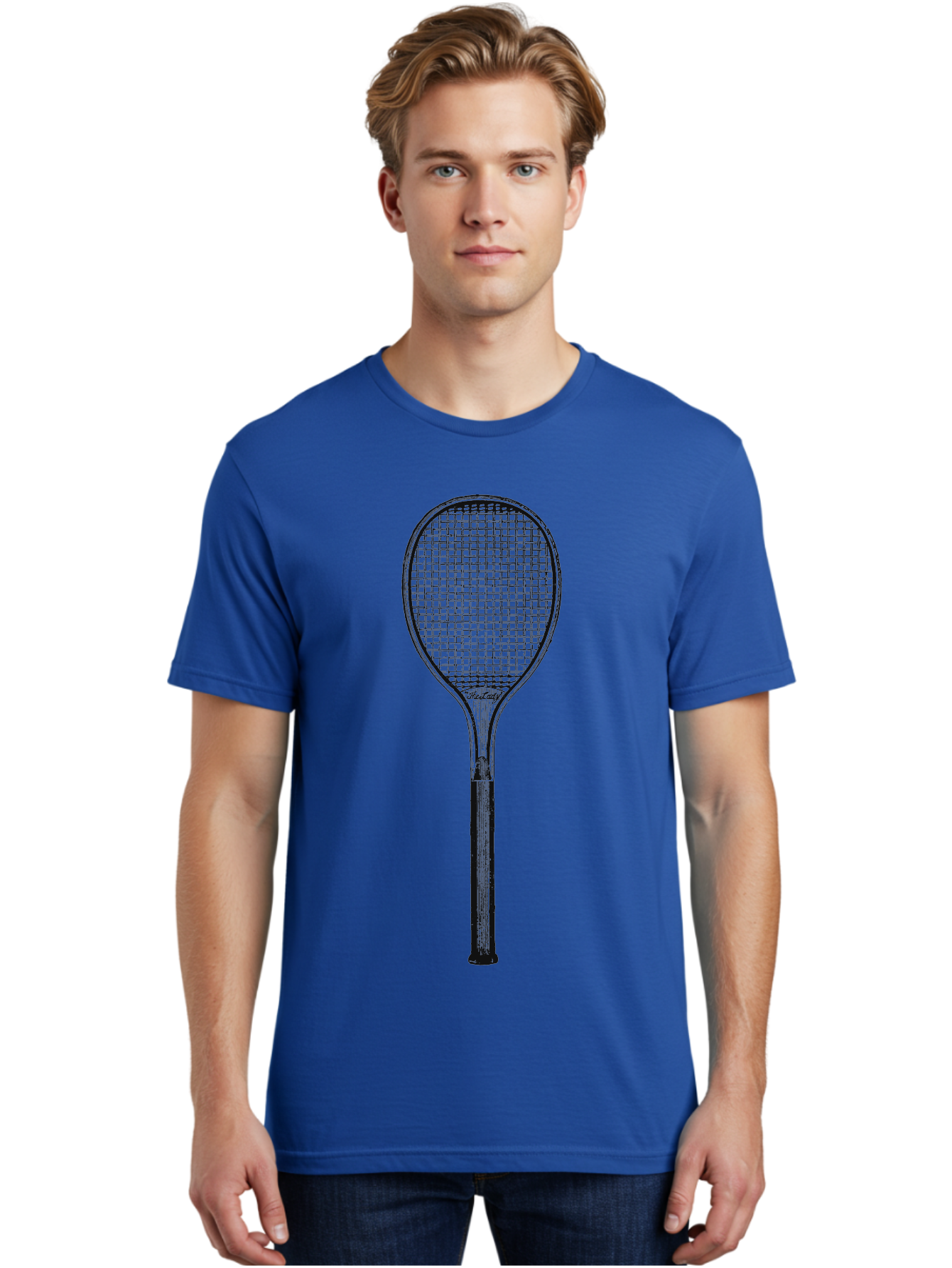 The Grand Slammer Men'S Graphic Tee, 100% Cotton, Comfortable Casual Summer Wear, Machine Washable, Tennis Racket, Sports Equipment, Tennis Gear, Racket Design, Tennis Player, Athletic Accessories Aae706 16