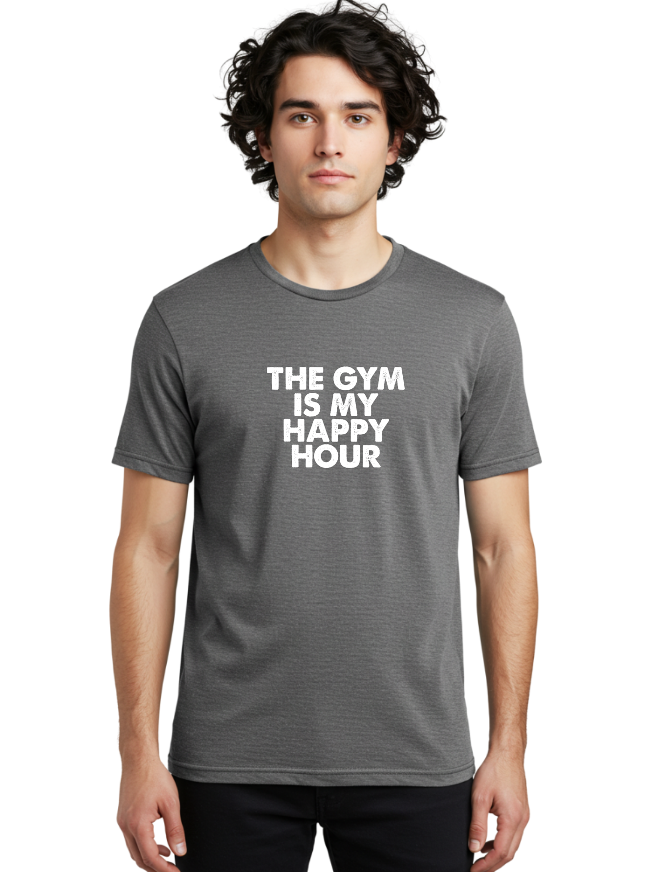 The Gym Is My Happy Hour Men'S Graphic Tee, 100% Cotton, Comfortable Casual Summer Wear, Machine Washable, Gym Motivation, Fitness Inspiration, Workout Encouragement, Gym Love, Happy Hour, Fitness Goals, Exercise Motivation, Healthy Lifestyle Aae709 18
