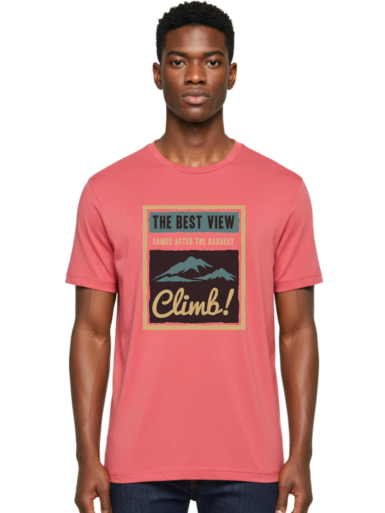 The Hardest Climb Men'S Graphic Tee, 100% Cotton, Comfortable Casual Summer Wear, Machine Washable, Mountain Climber Motivation, Inspirational Quotes, Outdoor Adventure, Peak Experience, Challenging Journey, Perseverance, Adventure Seeker Aae710 20