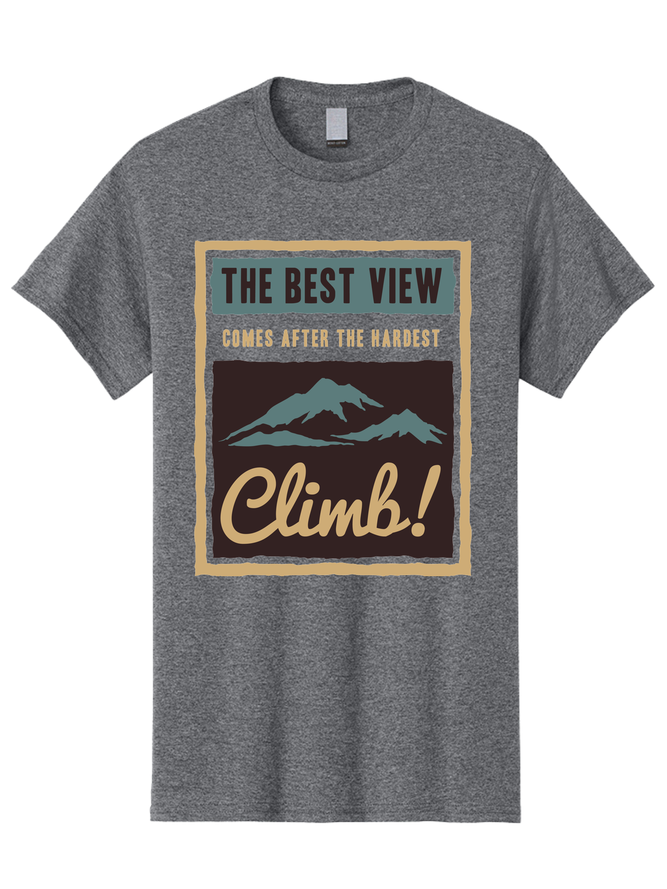 The Hardest Climb Men'S Graphic Tee, 100% Cotton, Comfortable Casual Summer Wear, Machine Washable, Mountain Climber Motivation, Inspirational Quotes, Outdoor Adventure, Peak Experience, Challenging Journey, Perseverance, Adventure Seeker Aae710 25