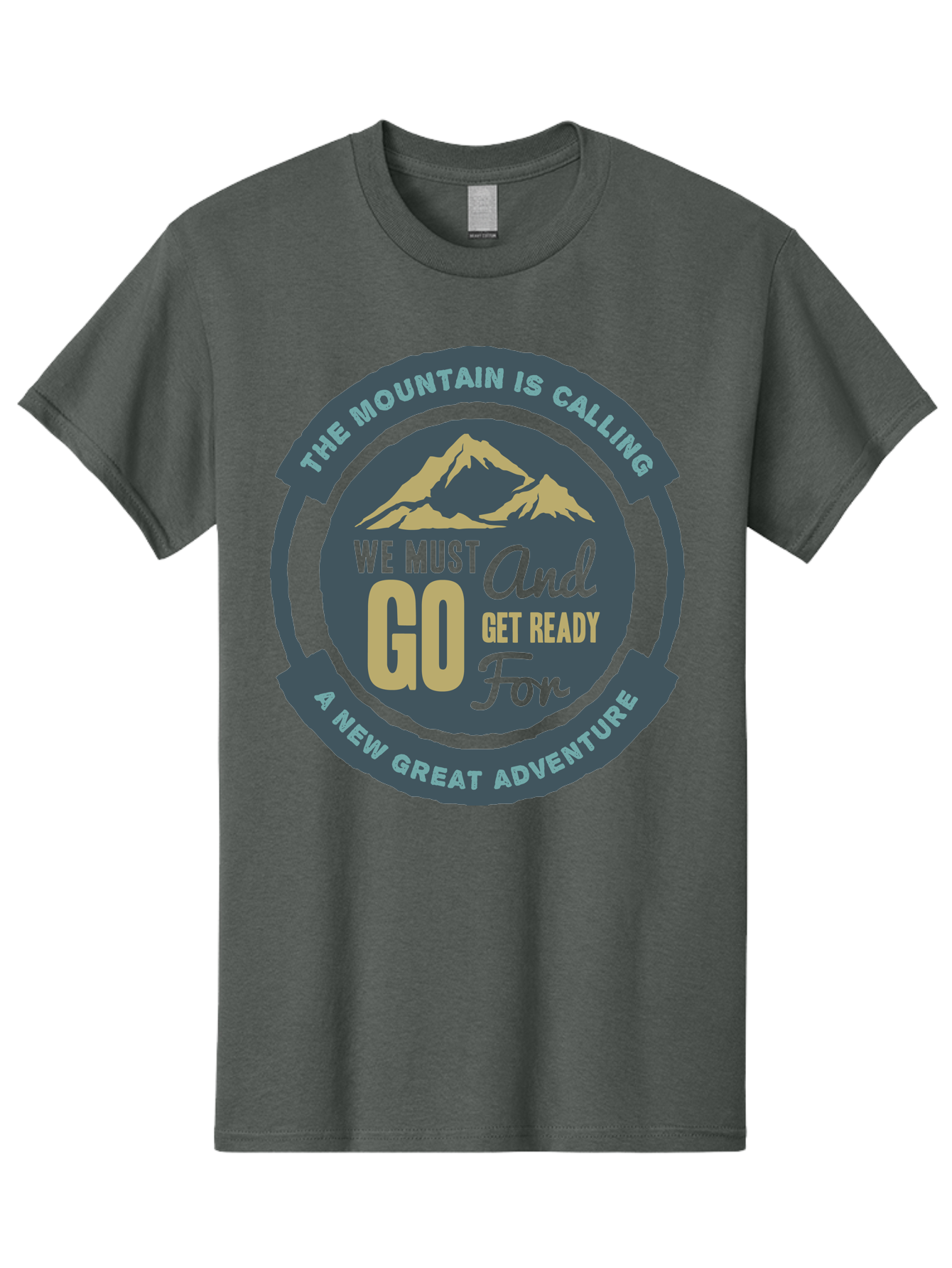 The Mountain Is Calling Men'S Graphic Tee, 100% Cotton, Comfortable Casual Summer Wear, Machine Washable, Mountain Adventure, Outdoor Enthusiasts, Adventure Seekers, Travel Inspiration, Motivational Quote, Hiking Trails, Exploration, Aae717 29