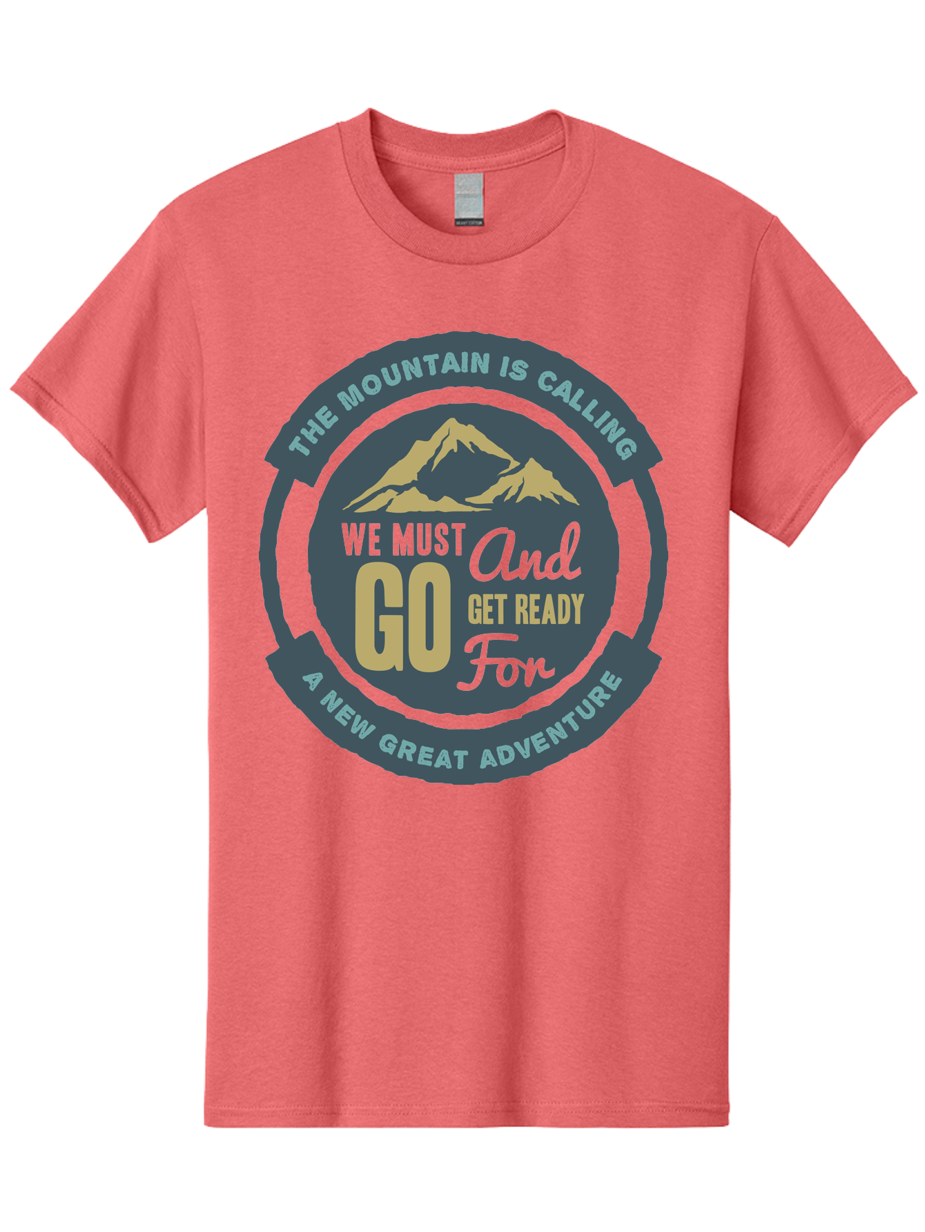 The Mountain Is Calling Men'S Graphic Tee, 100% Cotton, Comfortable Casual Summer Wear, Machine Washable, Mountain Adventure, Outdoor Enthusiasts, Adventure Seekers, Travel Inspiration, Motivational Quote, Hiking Trails, Exploration, Aae717 19