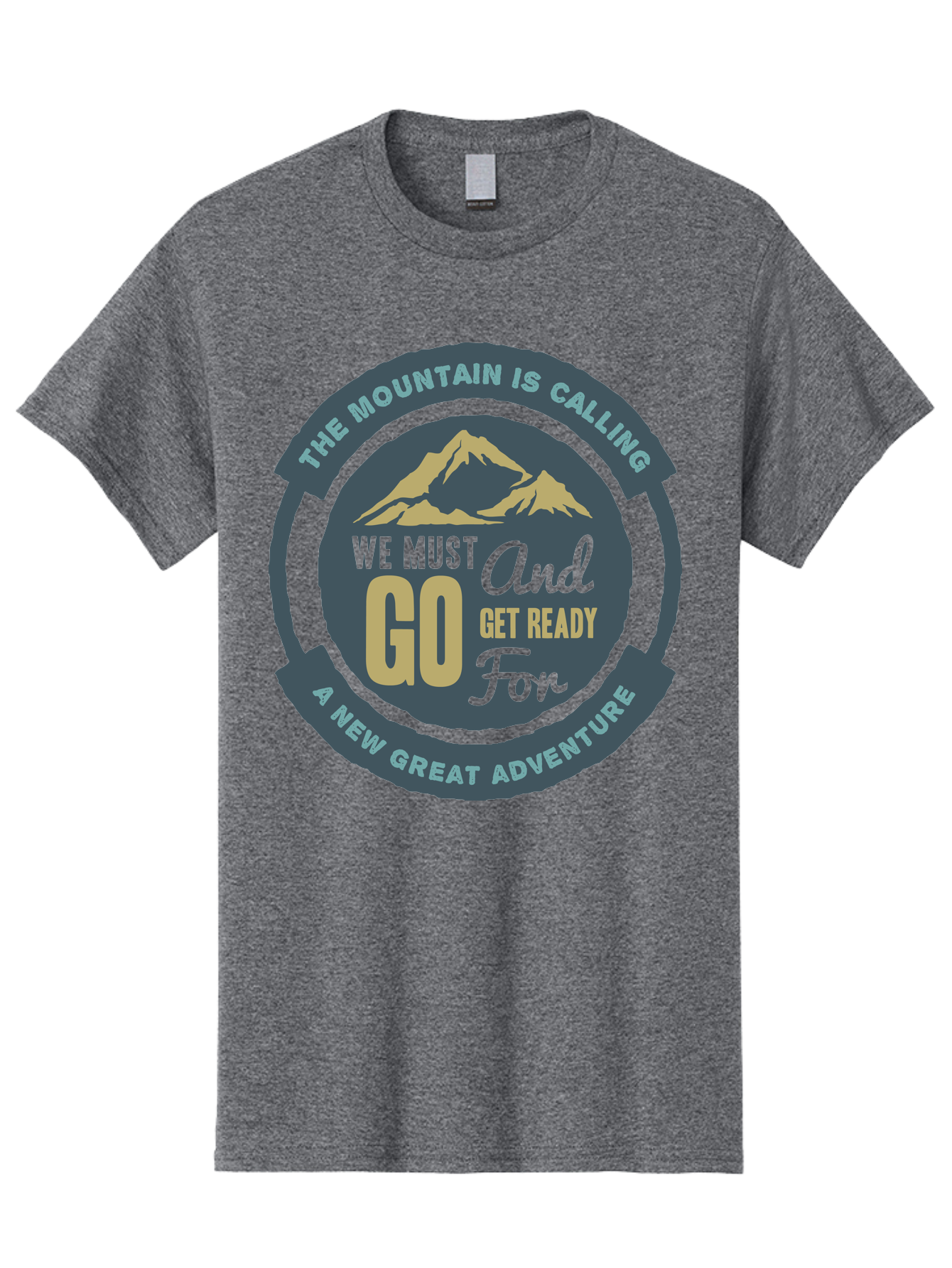 The Mountain Is Calling Men'S Graphic Tee, 100% Cotton, Comfortable Casual Summer Wear, Machine Washable, Mountain Adventure, Outdoor Enthusiasts, Adventure Seekers, Travel Inspiration, Motivational Quote, Hiking Trails, Exploration, Aae717 3