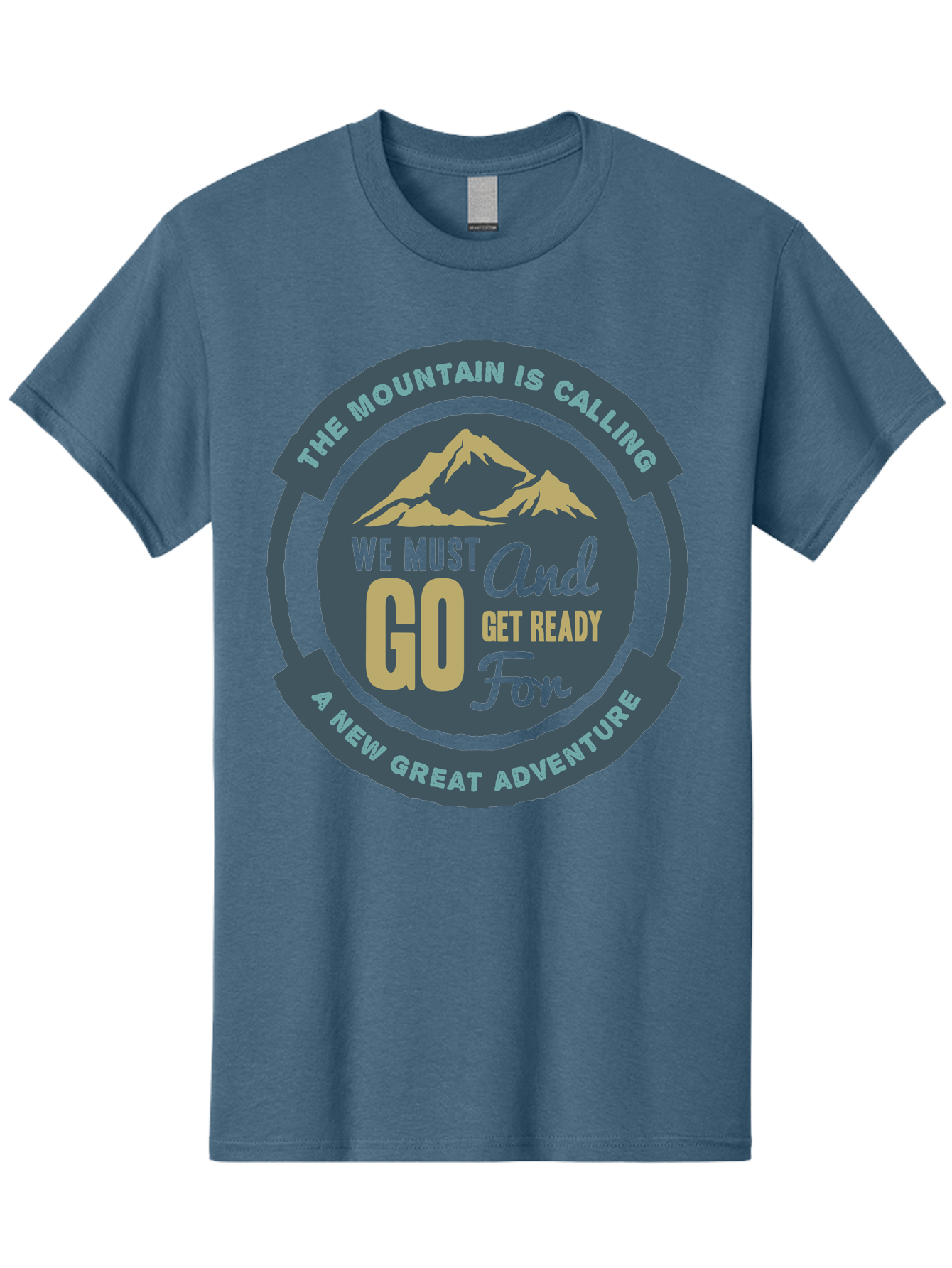 The Mountain Is Calling Men'S Graphic Tee, 100% Cotton, Comfortable Casual Summer Wear, Machine Washable, Mountain Adventure, Outdoor Enthusiasts, Adventure Seekers, Travel Inspiration, Motivational Quote, Hiking Trails, Exploration, Aae717 9
