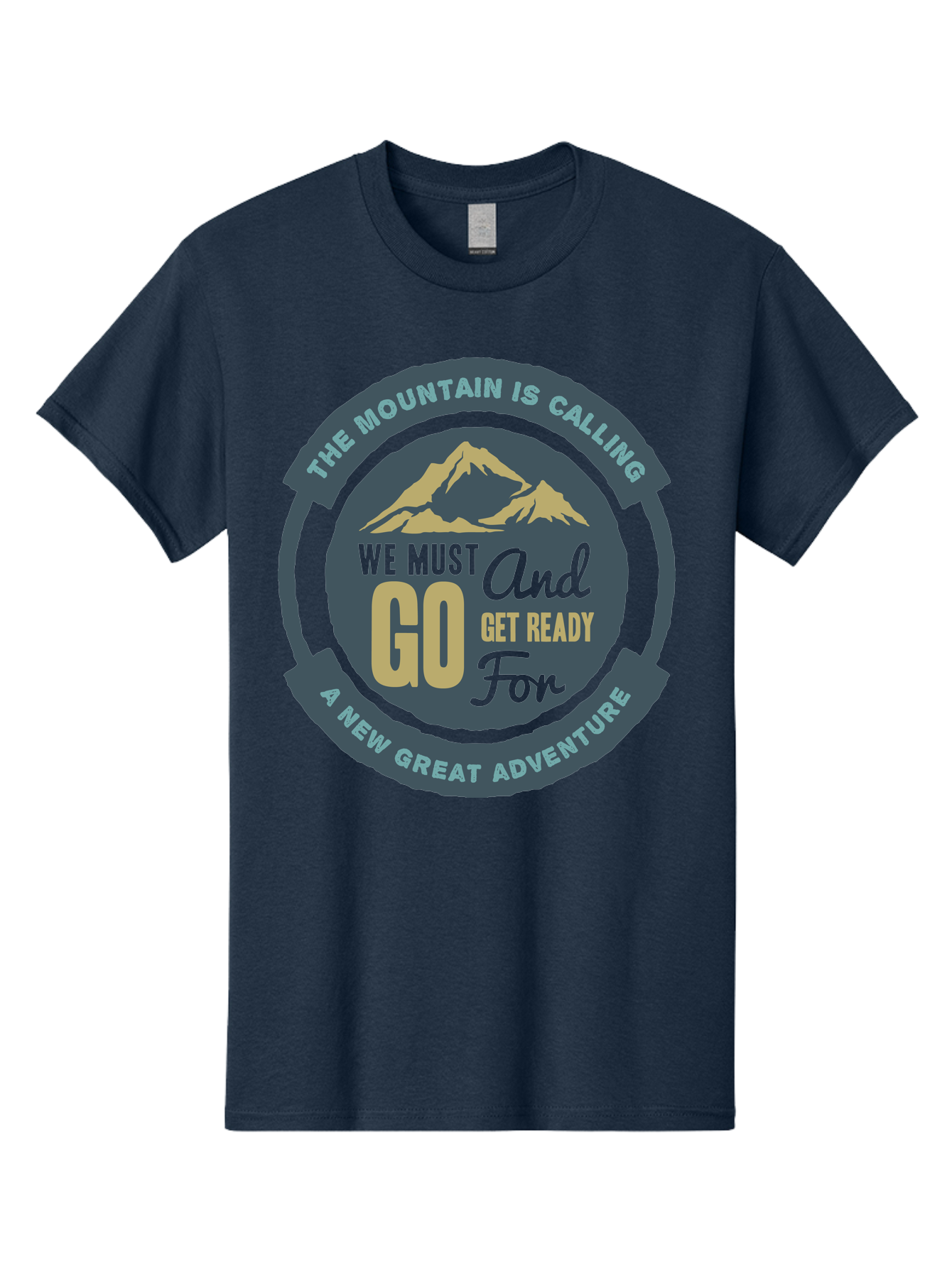 The Mountain Is Calling Men'S Graphic Tee, 100% Cotton, Comfortable Casual Summer Wear, Machine Washable, Mountain Adventure, Outdoor Enthusiasts, Adventure Seekers, Travel Inspiration, Motivational Quote, Hiking Trails, Exploration, Aae717 11