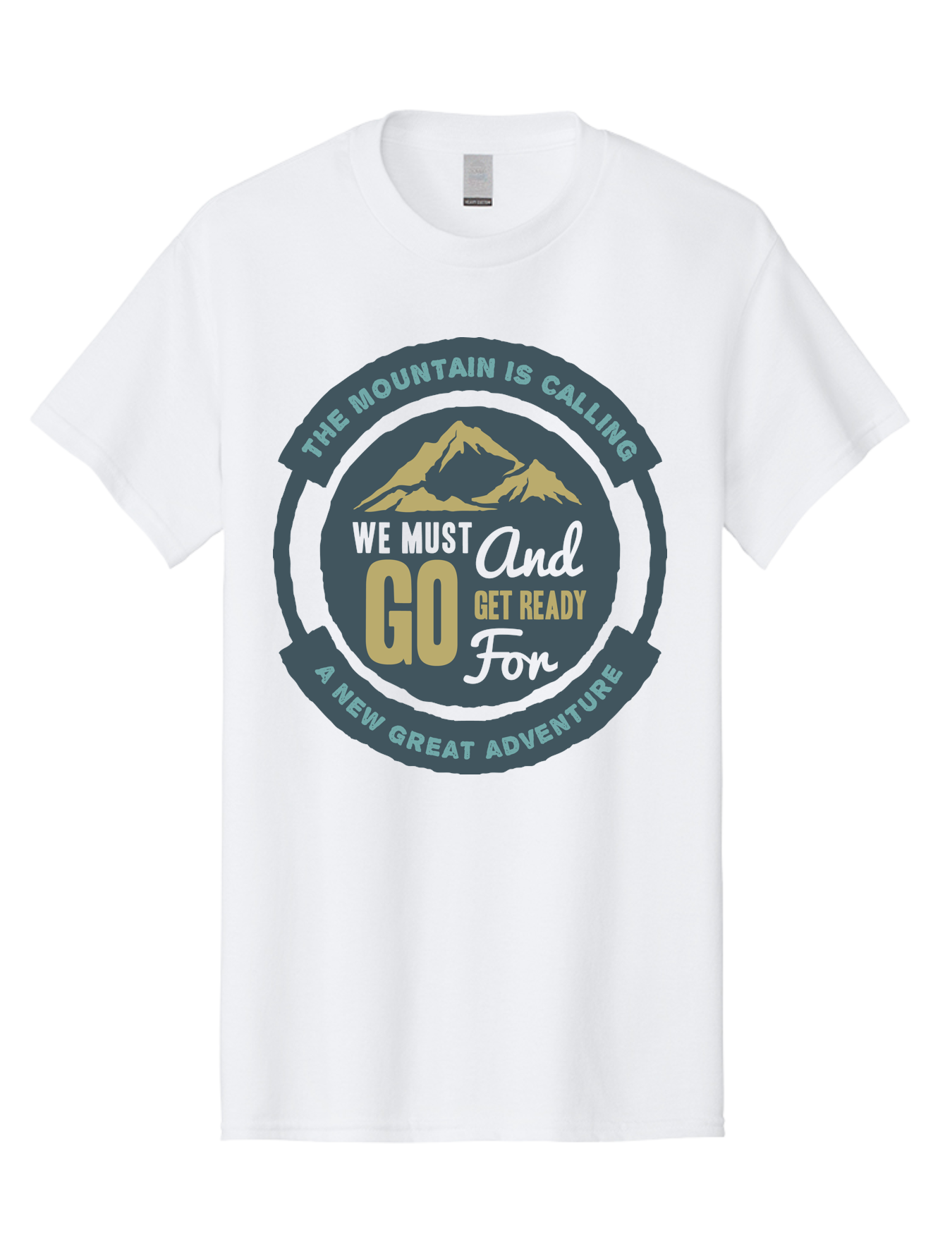 The Mountain Is Calling Men'S Graphic Tee, 100% Cotton, Comfortable Casual Summer Wear, Machine Washable, Mountain Adventure, Outdoor Enthusiasts, Adventure Seekers, Travel Inspiration, Motivational Quote, Hiking Trails, Exploration, Aae717 27