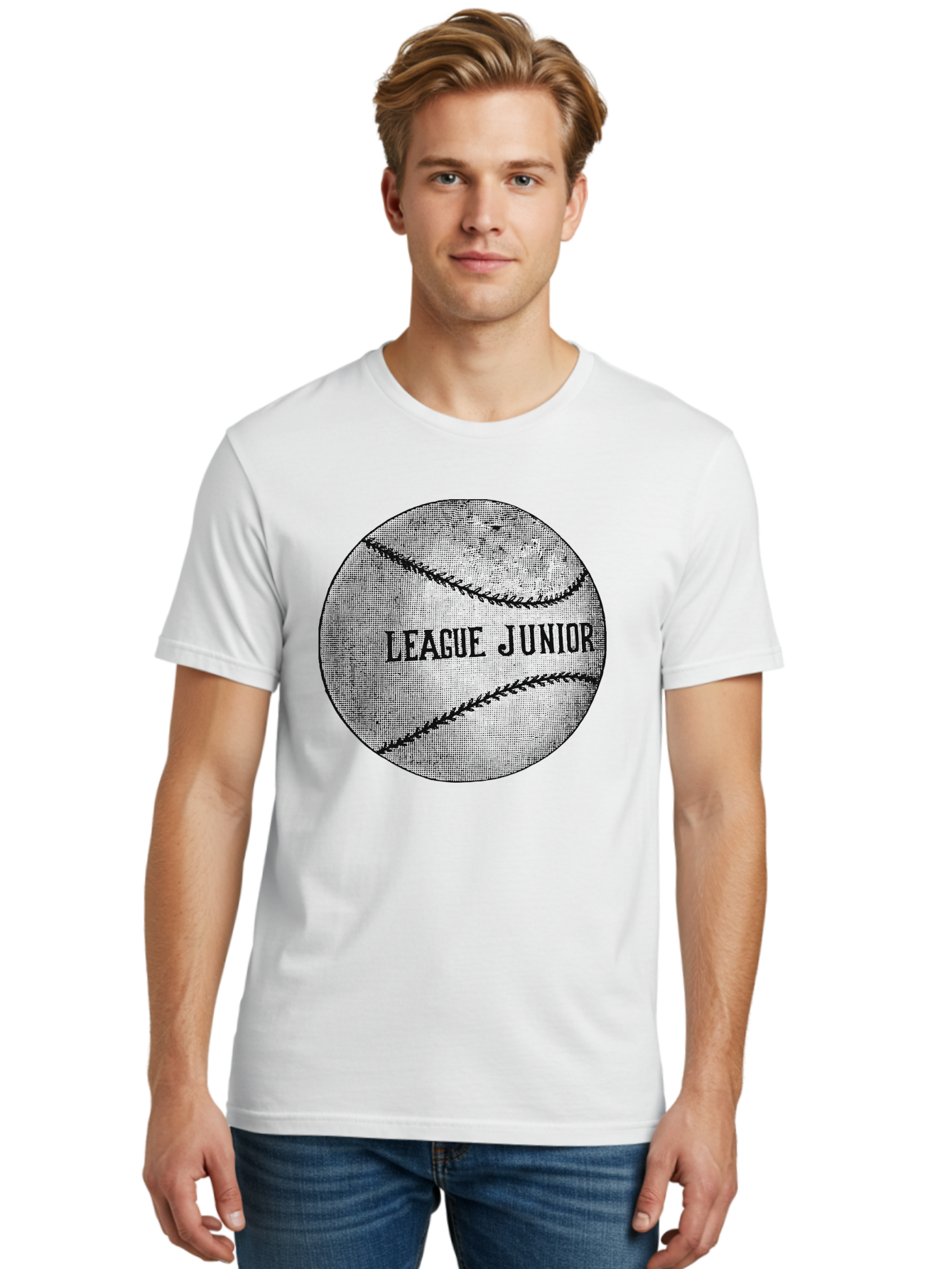 The Starter Ball Men'S Graphic Tee, 100% Cotton, Comfortable Casual Summer Wear, Machine Washable, Baseball, Youth Sports, League Junior, Junior Baseball, Sports Logo, Team Spirit, Baseball Stitching, Youth League Aae721 8