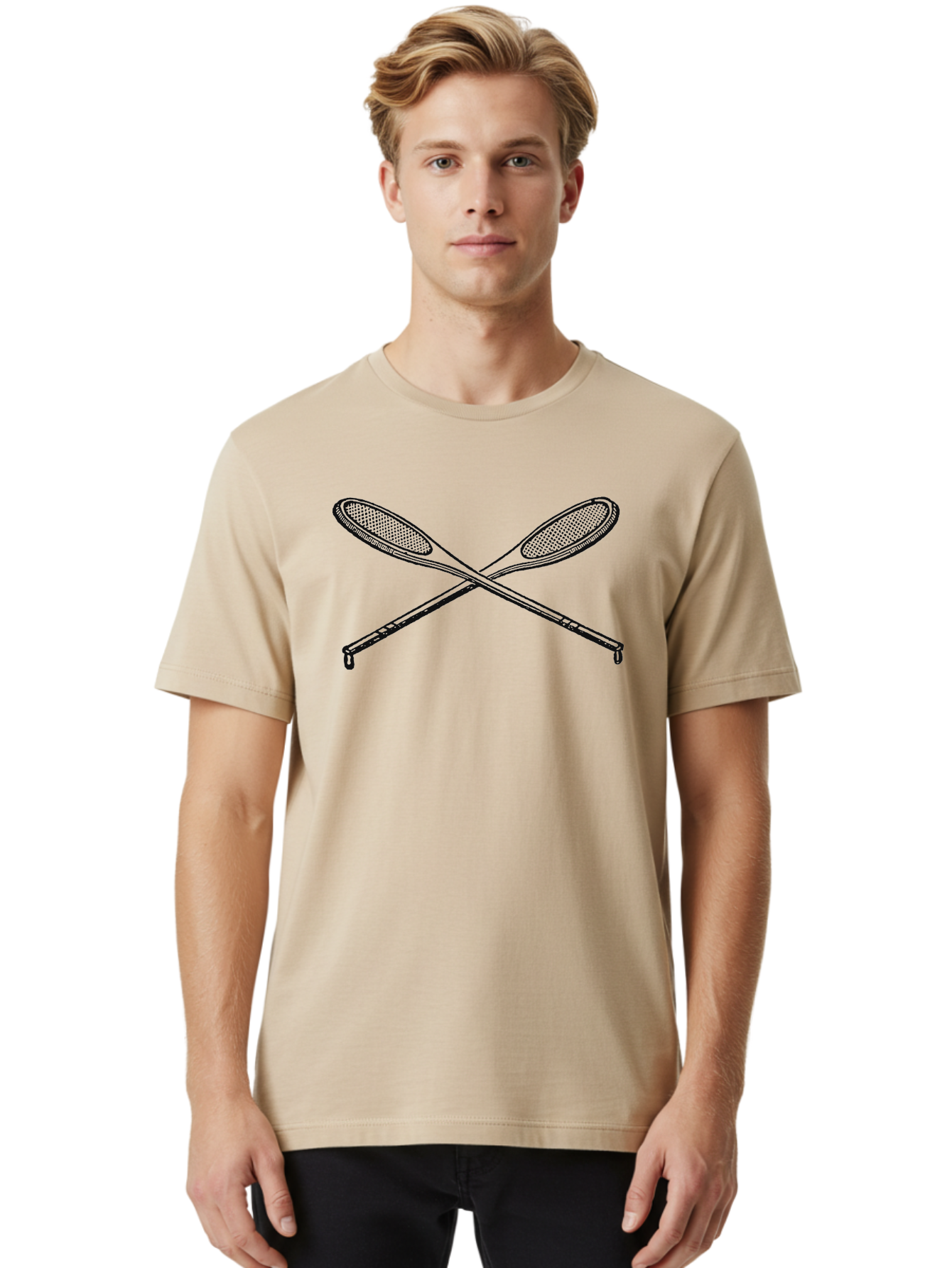 The Swing Era Men'S Graphic Tee, 100% Cotton, Comfortable Casual Summer Wear, Machine Washable, Tennis Rackets, Racket Sports, Sports Equipment, Tennis Gear, Crossed Rackets, Tennis Tournament Aae722 4