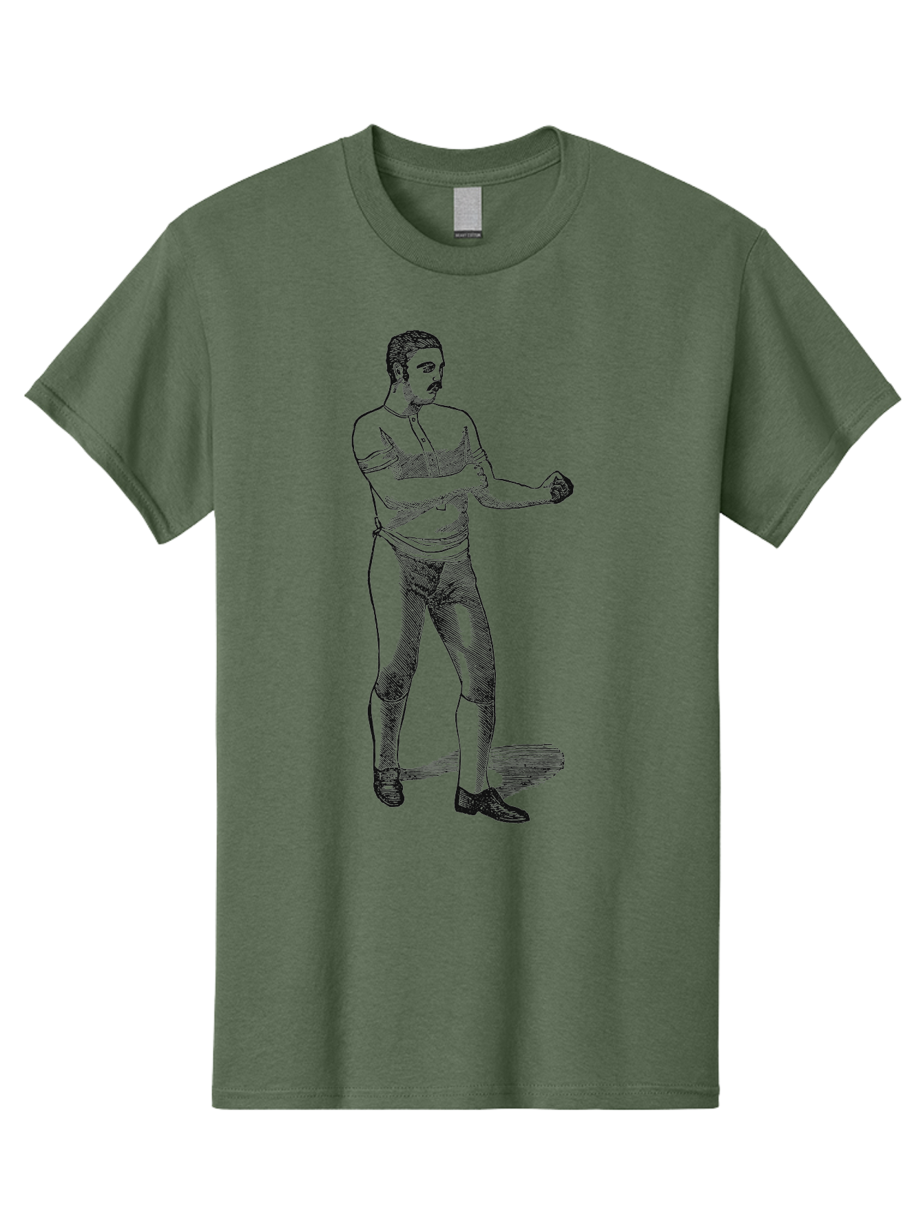 The Vintage Fighter Men'S Graphic Tee, 100% Cotton, Comfortable Casual Summer Wear, Machine Washable, Boxing Stance, Pugilist, Fighter, Boxing Gloves, Combat Sports, Martial Arts, Athletic Pose, Fighting Stance Aae724 3