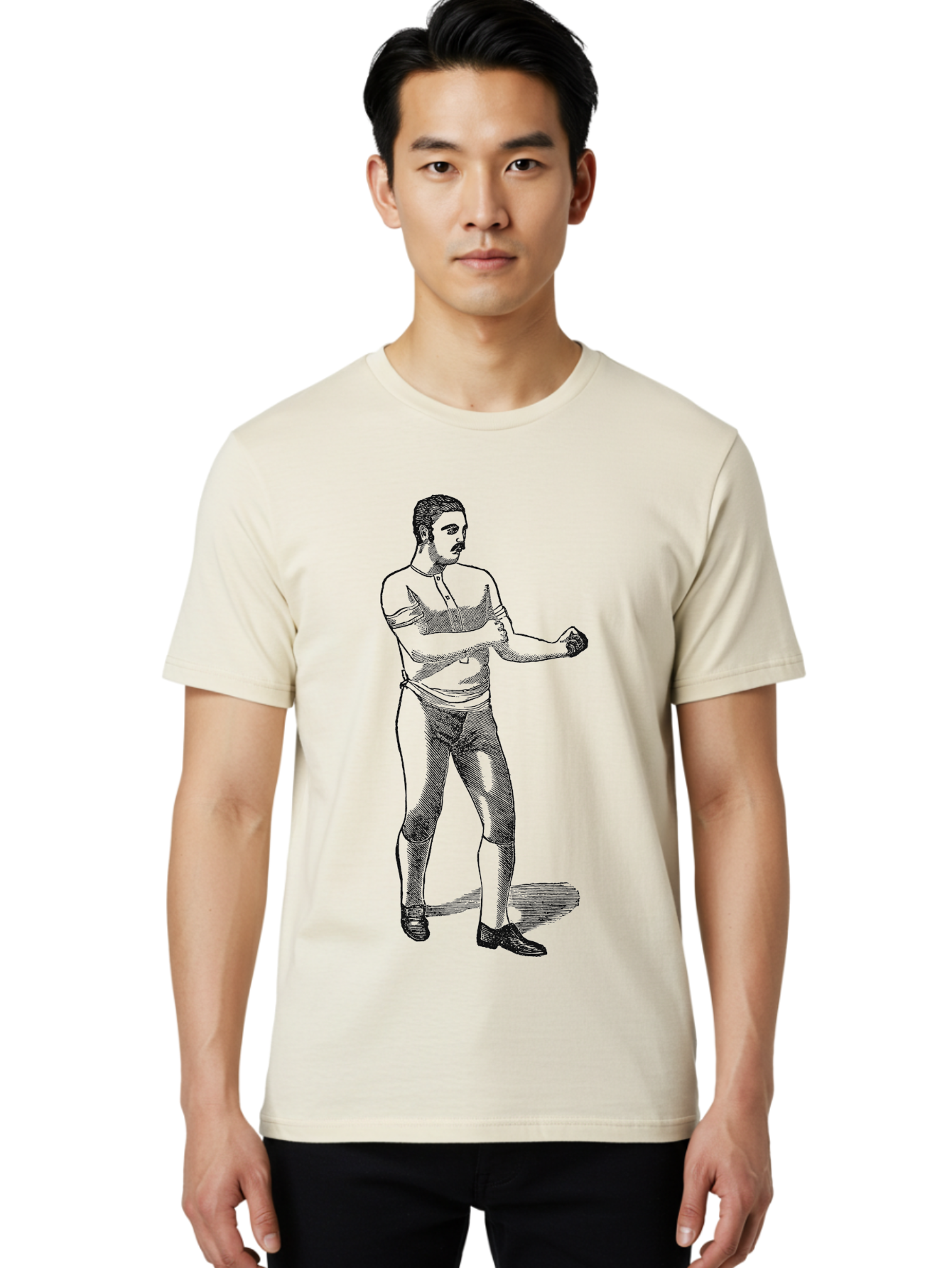The Vintage Fighter Men'S Graphic Tee, 100% Cotton, Comfortable Casual Summer Wear, Machine Washable, Boxing Stance, Pugilist, Fighter, Boxing Gloves, Combat Sports, Martial Arts, Athletic Pose, Fighting Stance Aae724 14