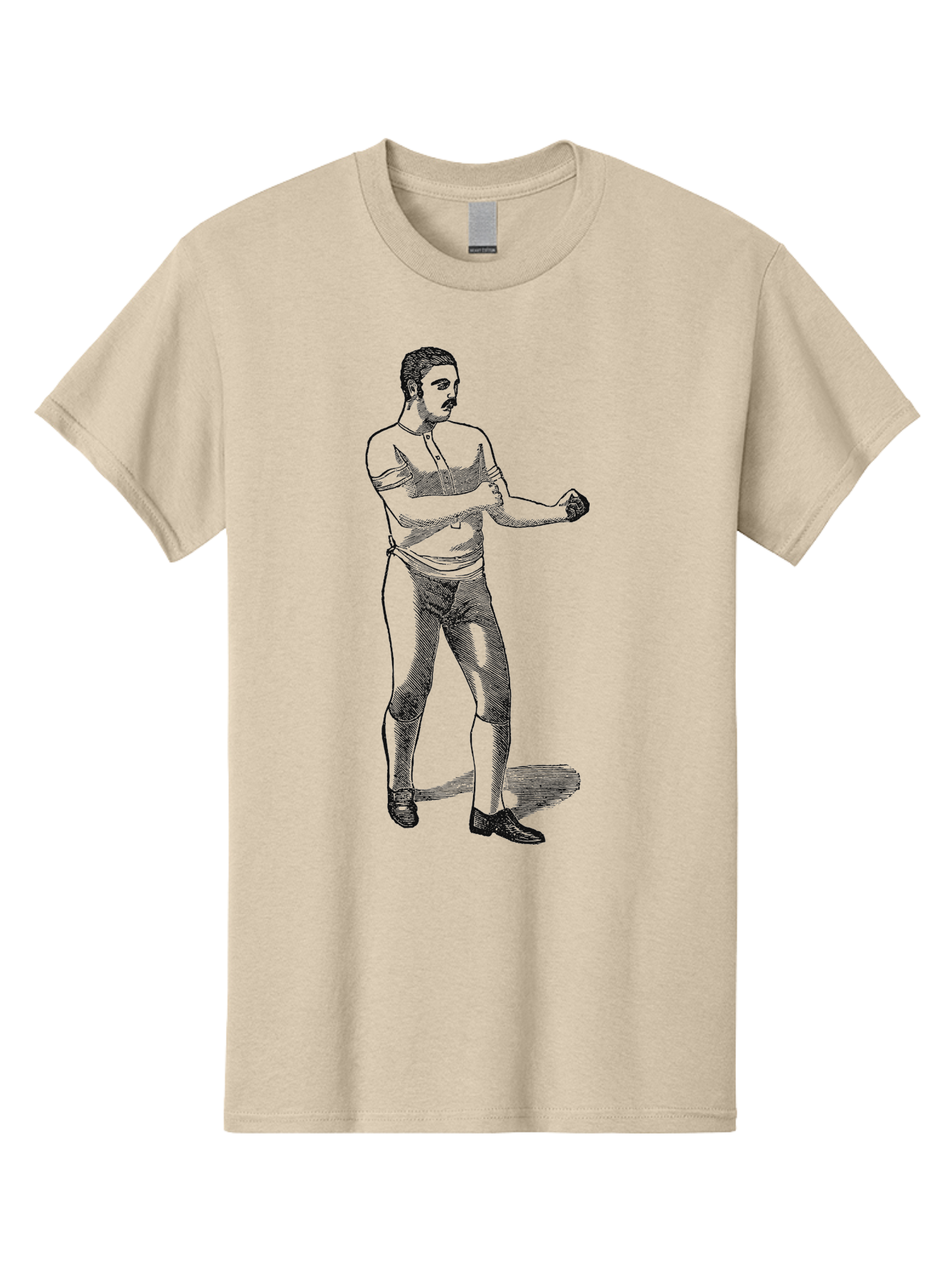 The Vintage Fighter Men'S Graphic Tee, 100% Cotton, Comfortable Casual Summer Wear, Machine Washable, Boxing Stance, Pugilist, Fighter, Boxing Gloves, Combat Sports, Martial Arts, Athletic Pose, Fighting Stance Aae724 5