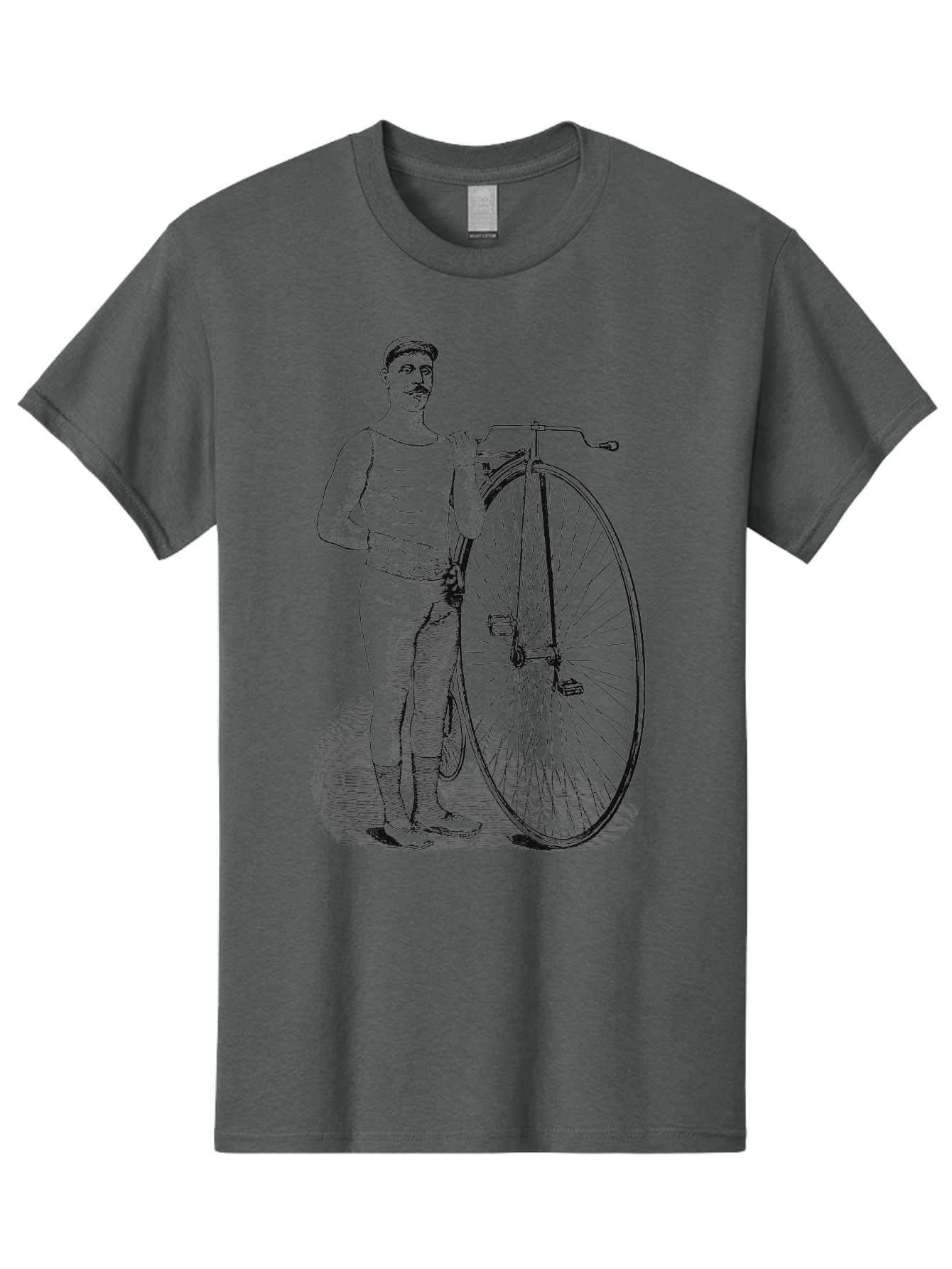The Wheelman Men'S Graphic Tee, 100% Cotton, Comfortable Casual Summer Wear, Machine Washable, Vintage Bicycle, Penny Farthing Bike, Old-Fashioned Cycling, Historical Transport, Classic Bike Design, Retro Cycling Culture, Aae726 7